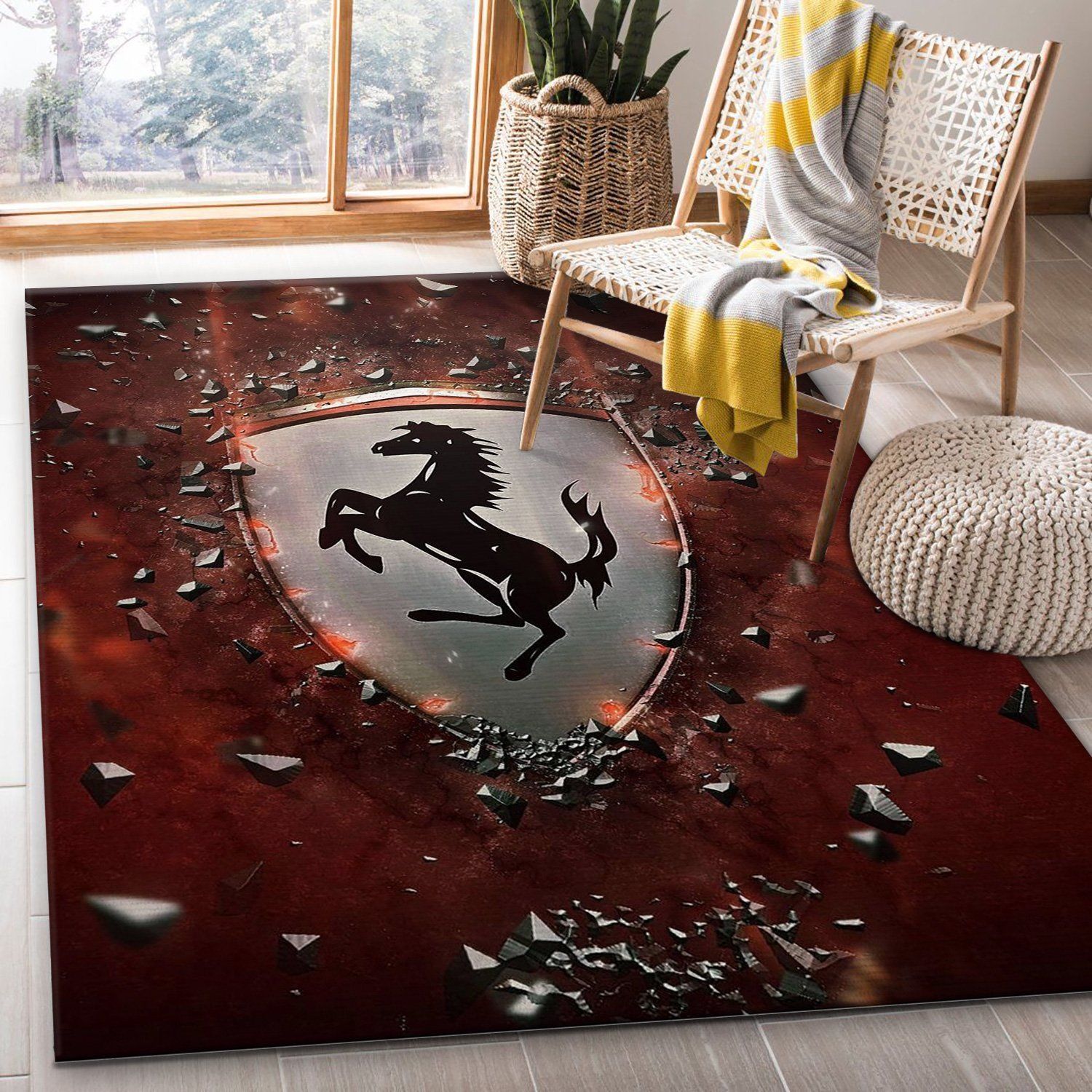 Ferrari Rug Living Room Home Decor Floor Decor - Indoor Outdoor Rugs