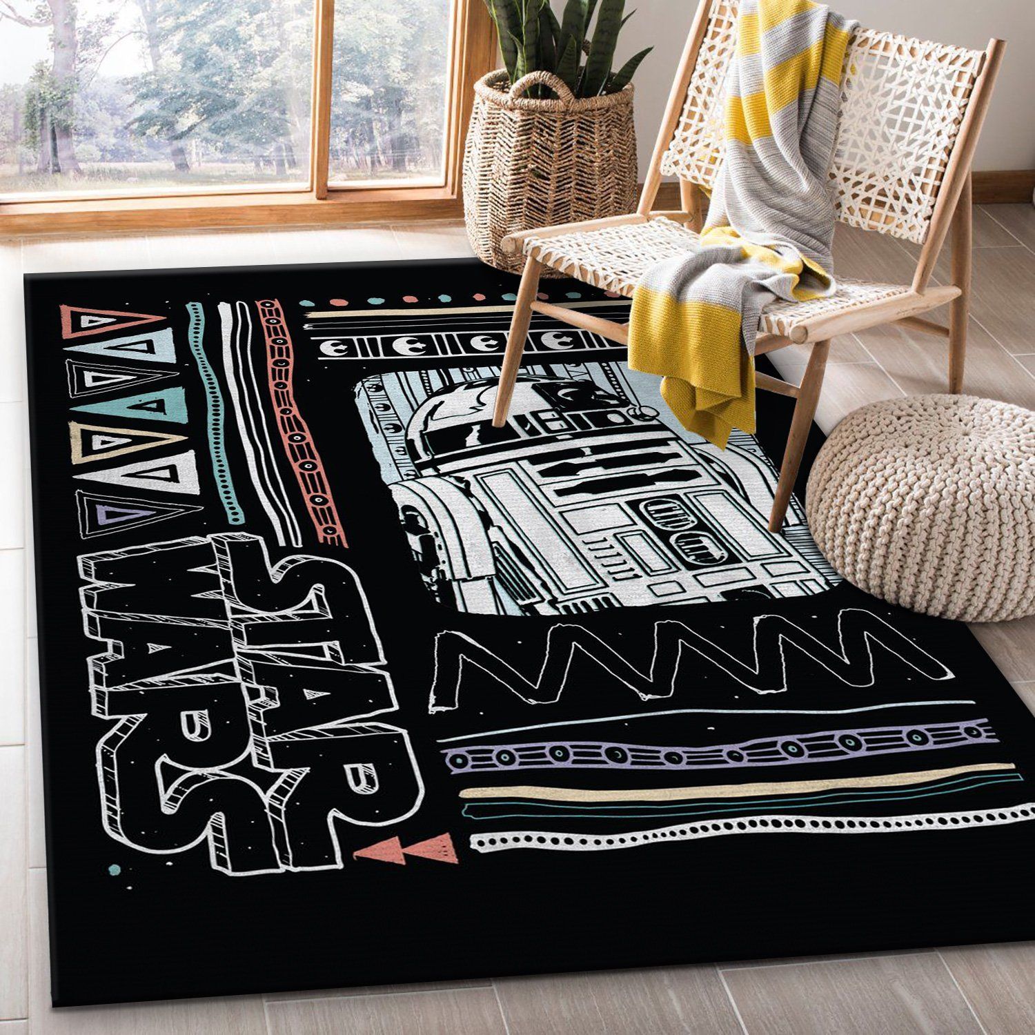 R2 D2 Pattern Area Rug Star Wars Arts Rug Home US Decor - Indoor Outdoor Rugs