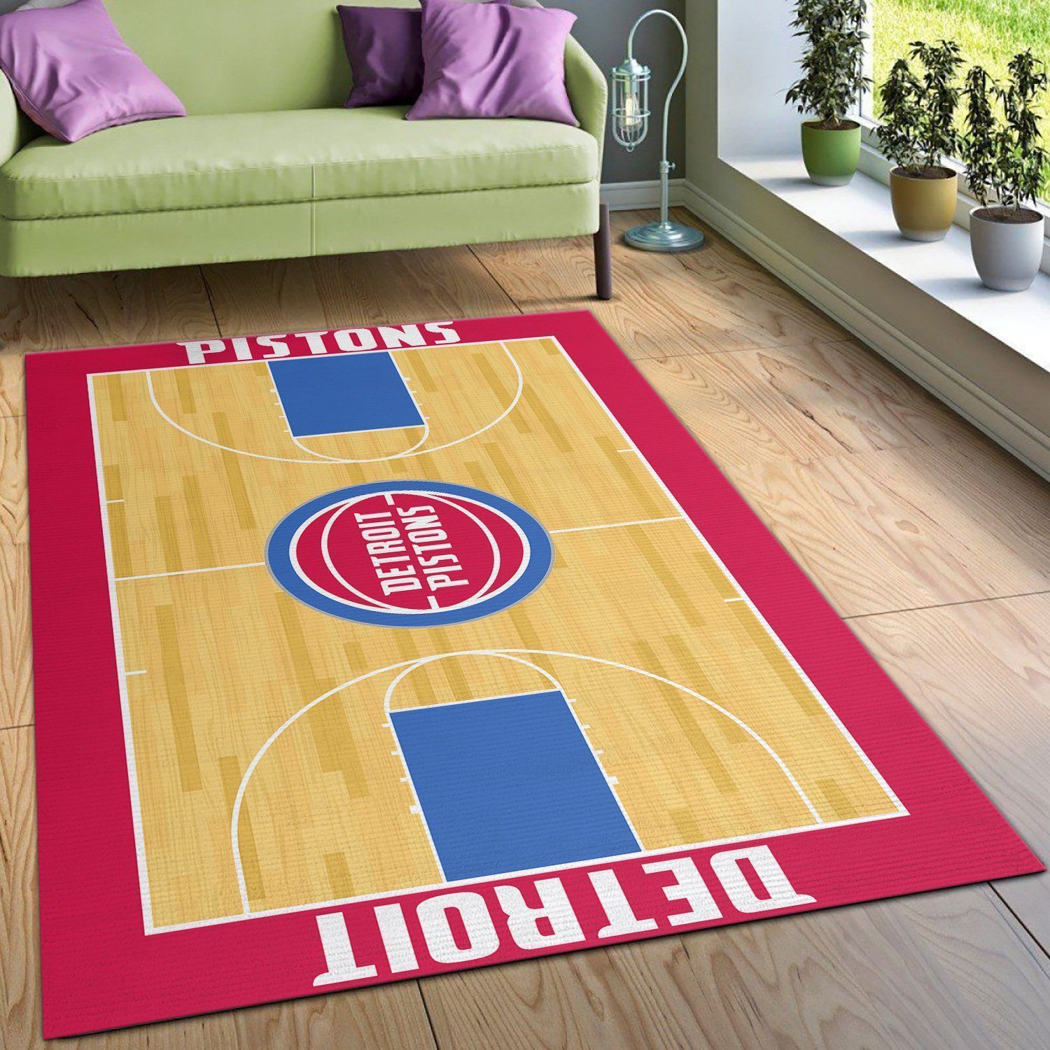 Detroit Pistons NBA Area Rugs Living Room Carpet FN141134 Christmas Gift Floor Decor The US Decor - Indoor Outdoor Rugs