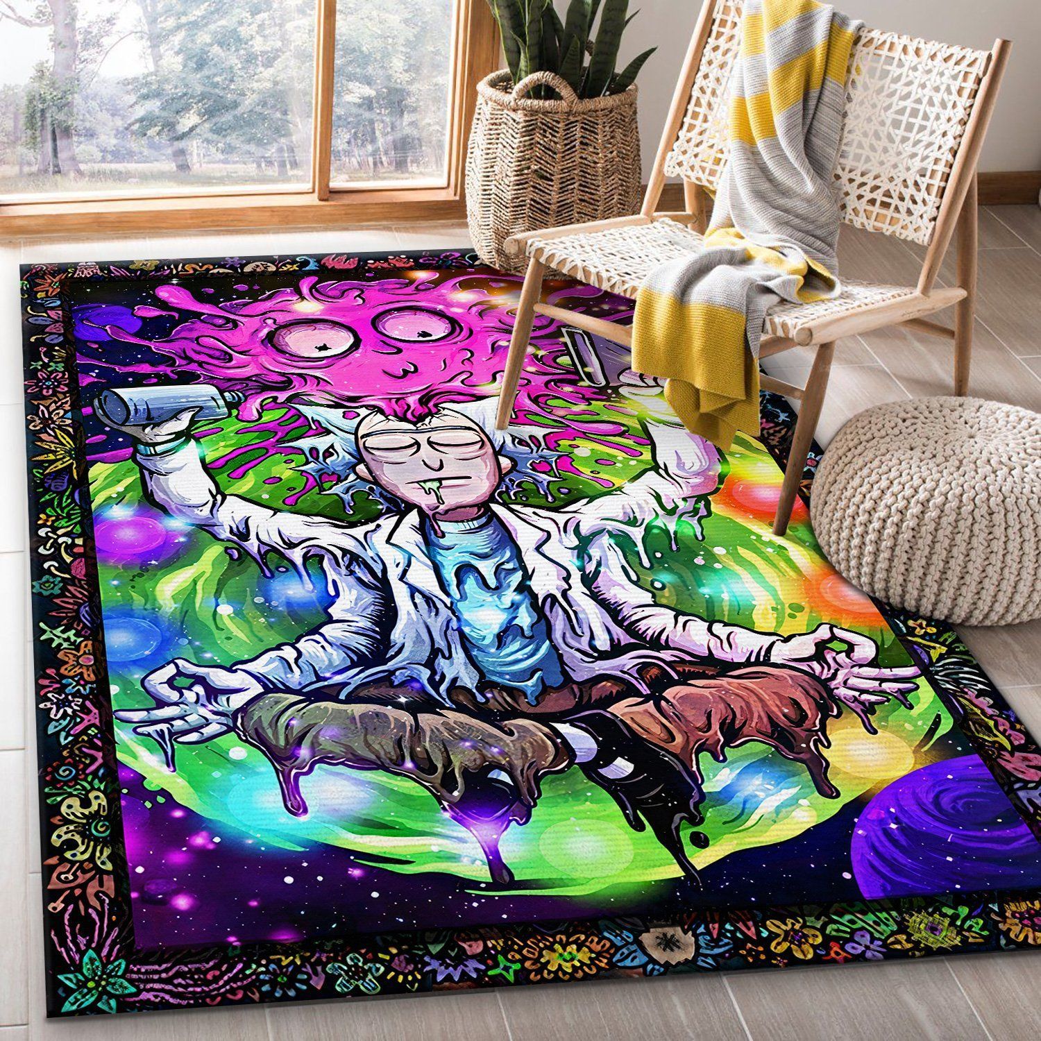 Rick and Morty 003 Christmas Gift Area Rug Floor Decor The US Decor - Indoor Outdoor Rugs