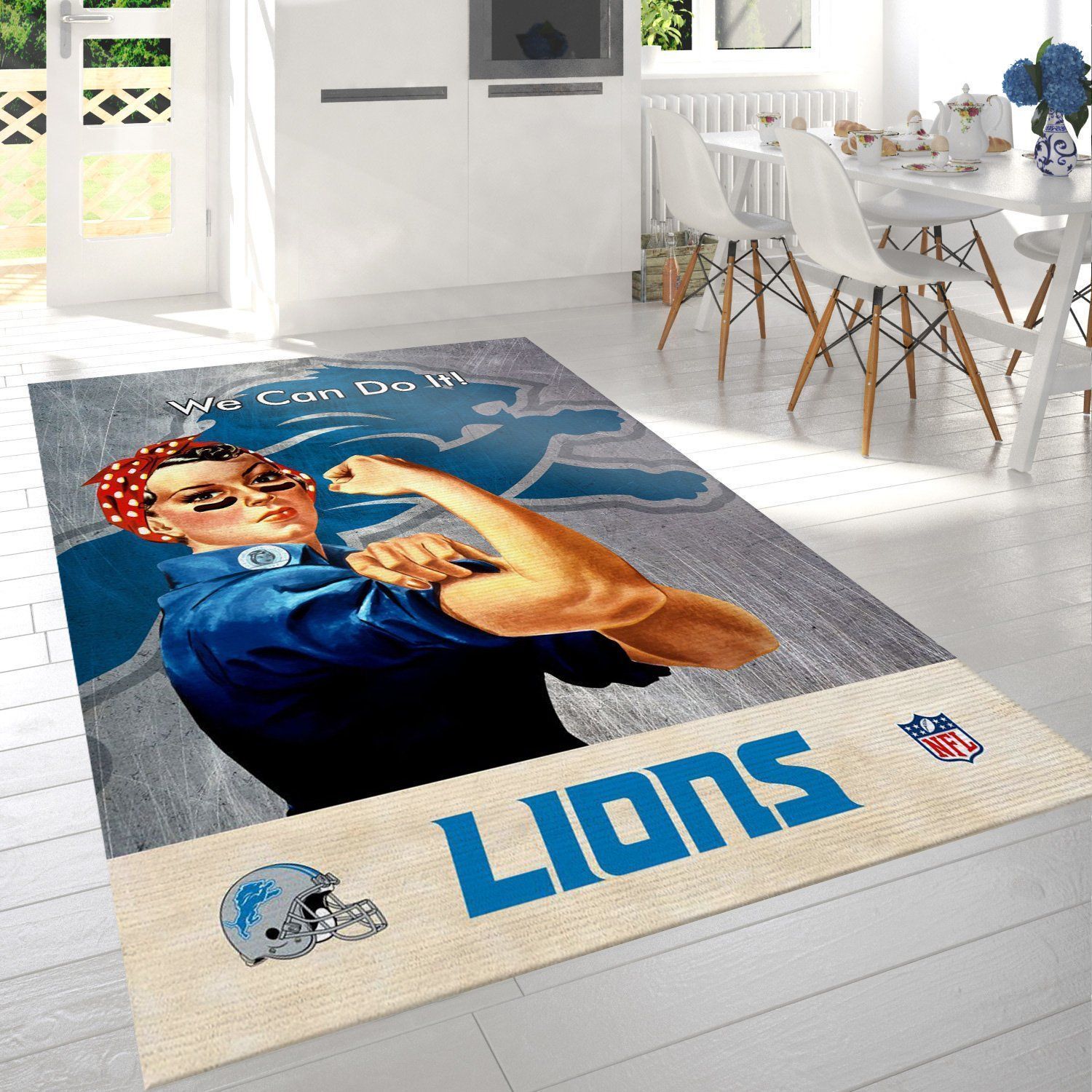 Detroit Lions Nfl Area Rug Living Room Rug Christmas Gift US Decor - Indoor Outdoor Rugs