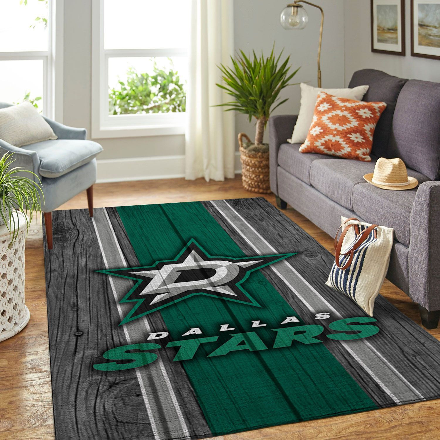 Dallas Stars Nhl Team Logo Style Nice Gift Home Decor Rectangle Area Rug - Indoor Outdoor Rugs