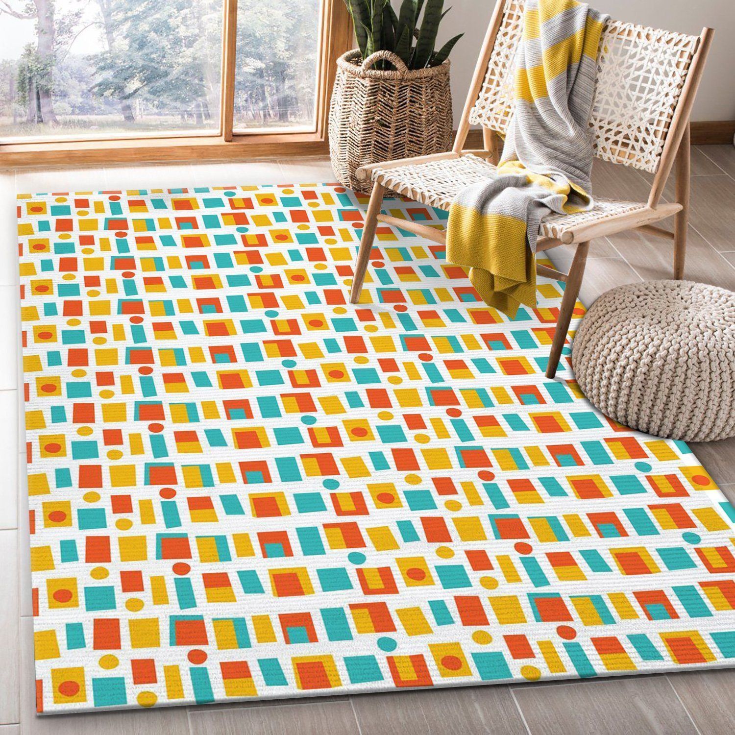 Midcentury Pattern 07 Area Rug, Kitchen Rug, Home US Decor - Indoor Outdoor Rugs