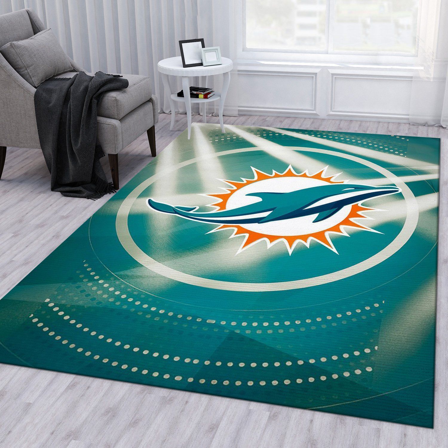 Miami Dolphins NFL Area Rug For Christmas Living Room Rug US Gift Decor - Indoor Outdoor Rugs