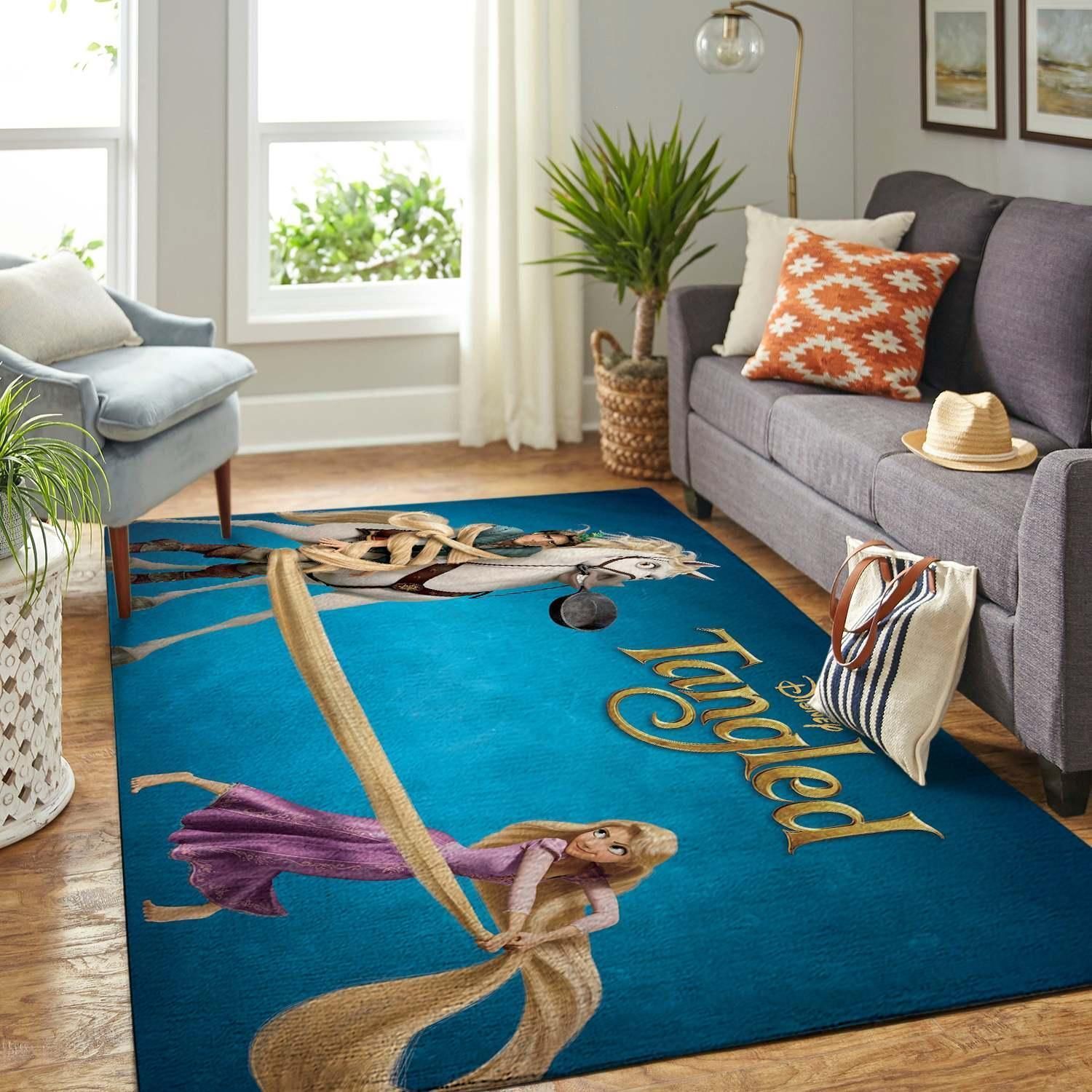 Rapunzel And The Wanted Flynn Rider Disney Living Room Area Rug Carpet,  Kitchen Rug, Home Decor - Indoor Outdoor Rugs