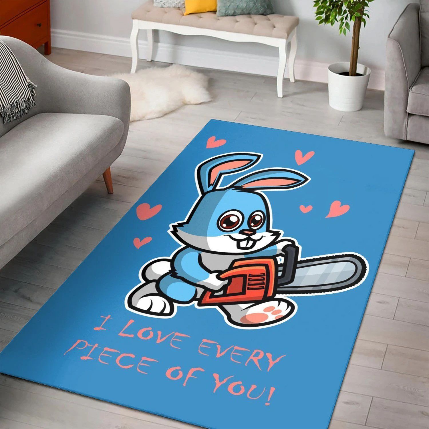 Bad Rabbit  Living Room Area Rug, Room Decor, Floor Decor Home Decor - Indoor Outdoor Rugs