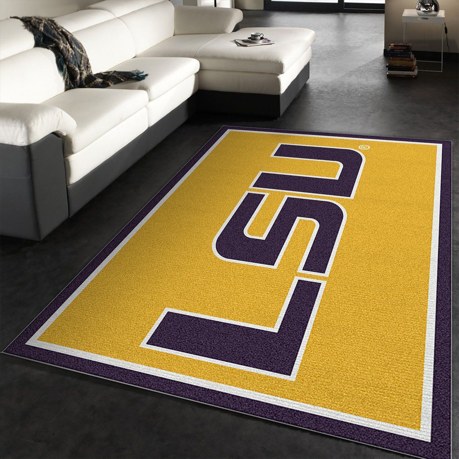 College Spirit Lsu Sport Area Rug Team Logo Home Decor Floor Decor - Indoor Outdoor Rugs