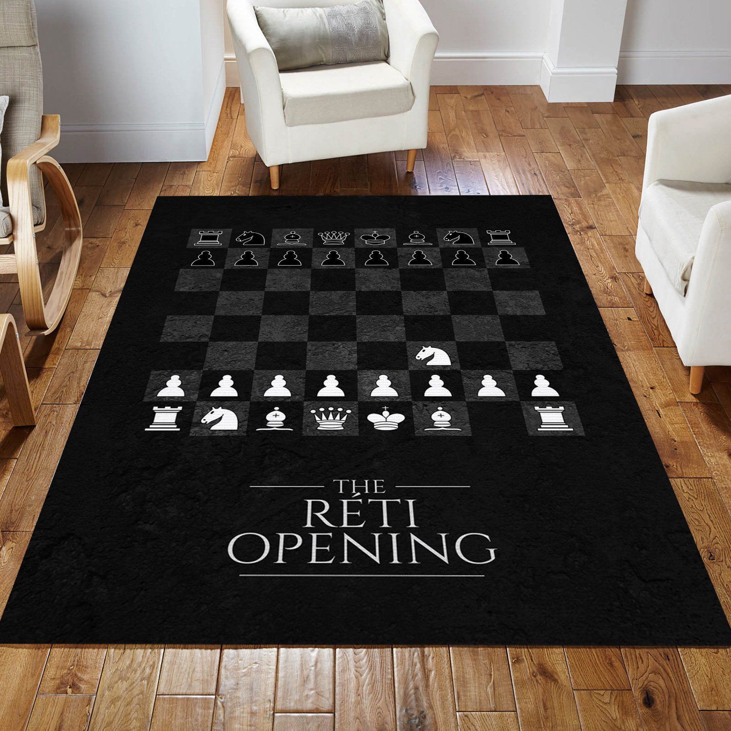 Reti Opening Chess Area Rug Living Room Rug US Gift Decor - Indoor Outdoor Rugs