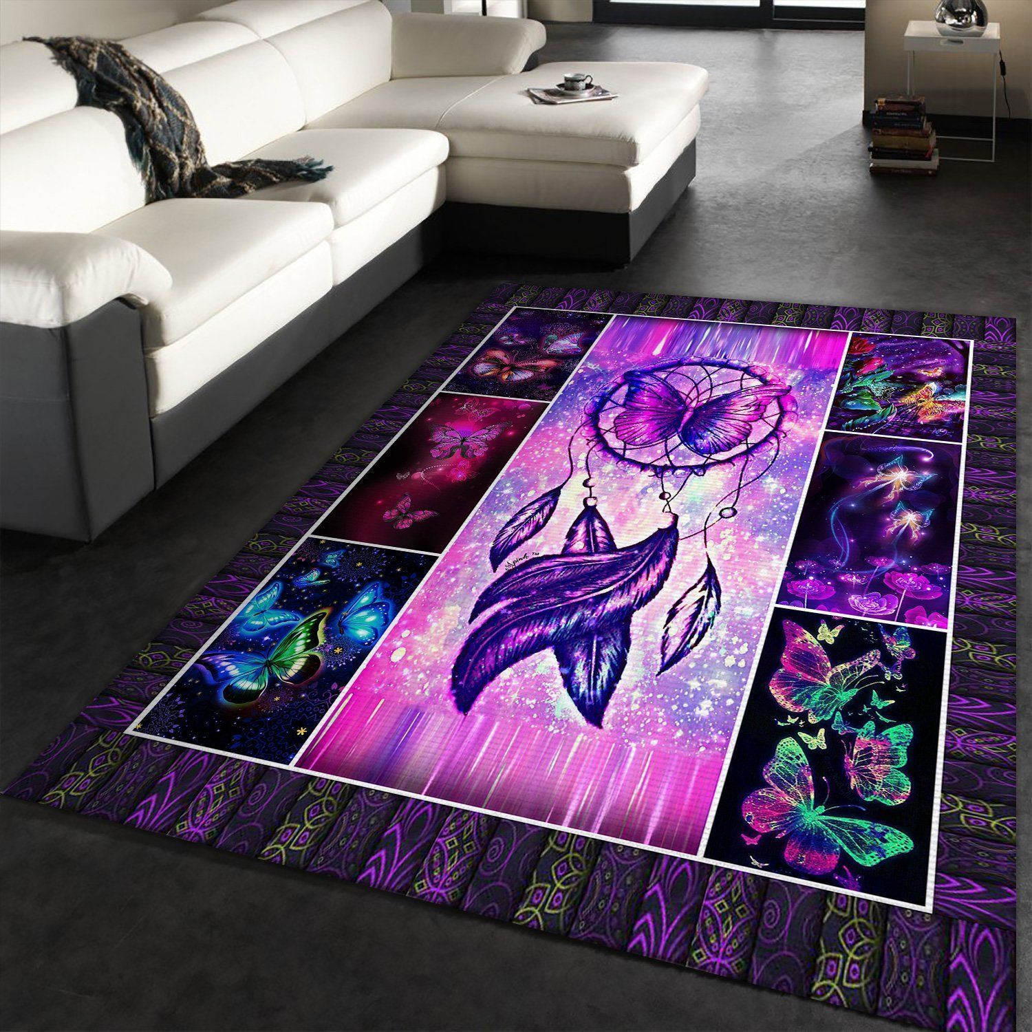 butterfly dreamcatcher Rug Home Rugs - Indoor Outdoor Rugs