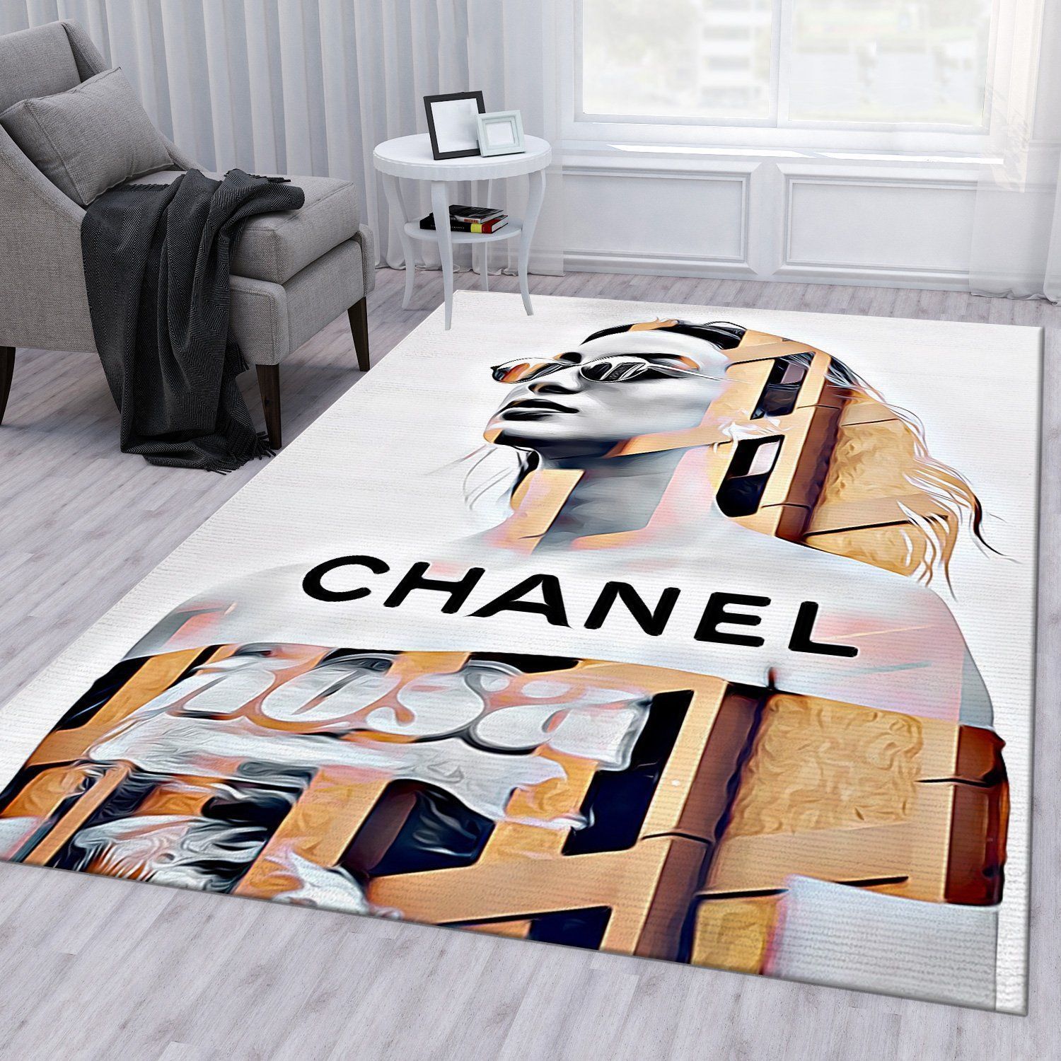 Chanel Fashion Art Area Rug Bedroom Rug Home US Decor - Indoor Outdoor Rugs