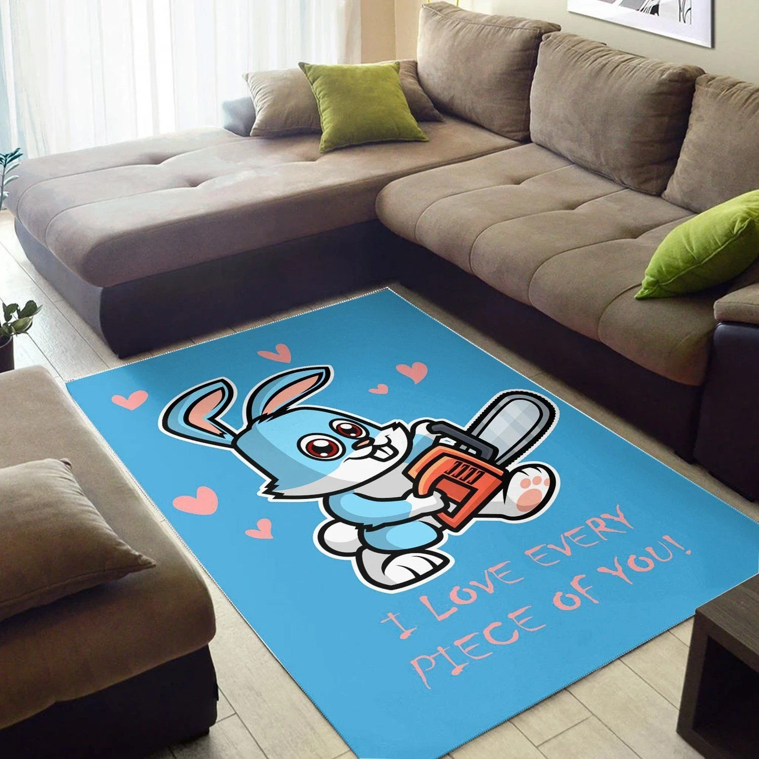 Bad Rabbit  Living Room Area Rug, Room Decor, Floor Decor Home Decor - Indoor Outdoor Rugs