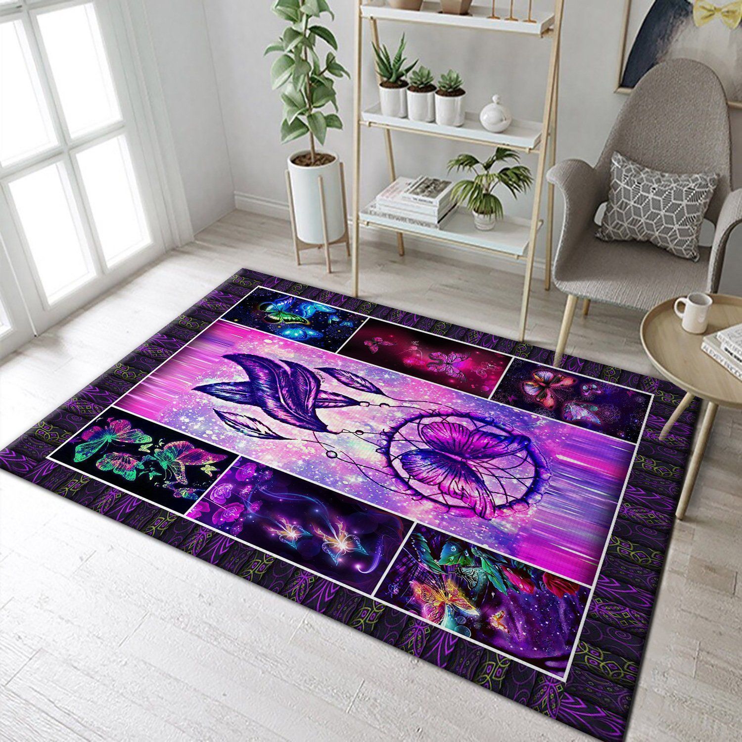 butterfly dreamcatcher Rug Home Rugs - Indoor Outdoor Rugs