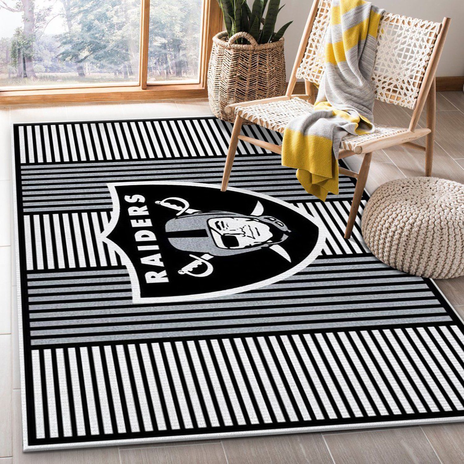 Las Vegas Raiders Imperial Champion Rug NFL Area Rug Carpet, Living Room Rug, Home US Decor - Indoor Outdoor Rugs