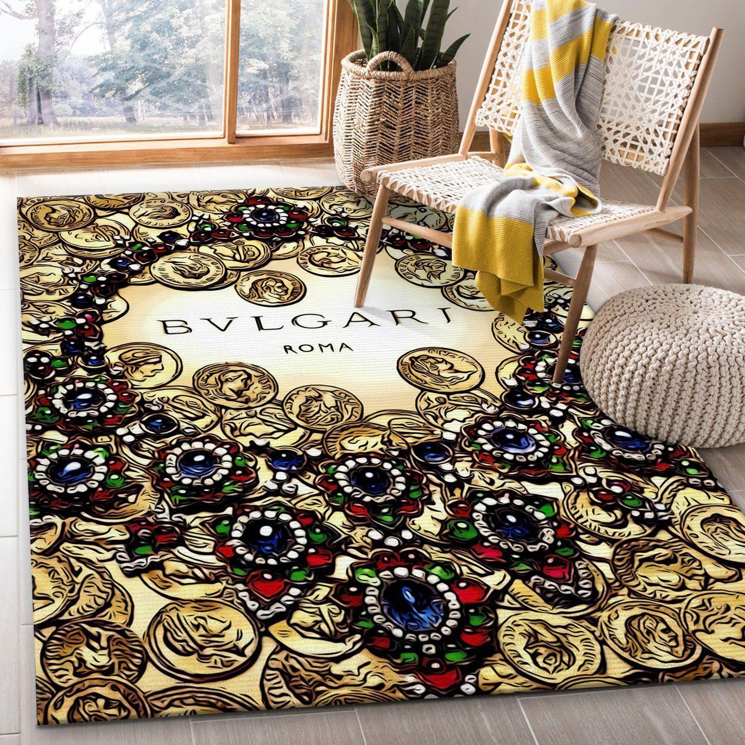 Bvlgari Rug Fashion Brand Rug Christmas Gift US Decor - Indoor Outdoor Rugs