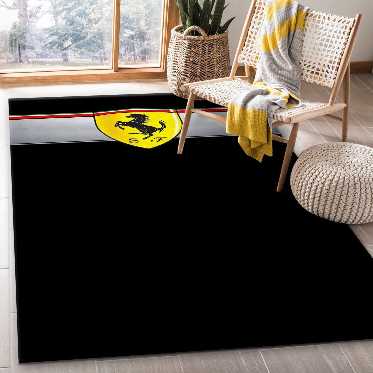 Ferrari Logo Area Rug Living Room Christmas Gift US Decor - Indoor Outdoor Rugs