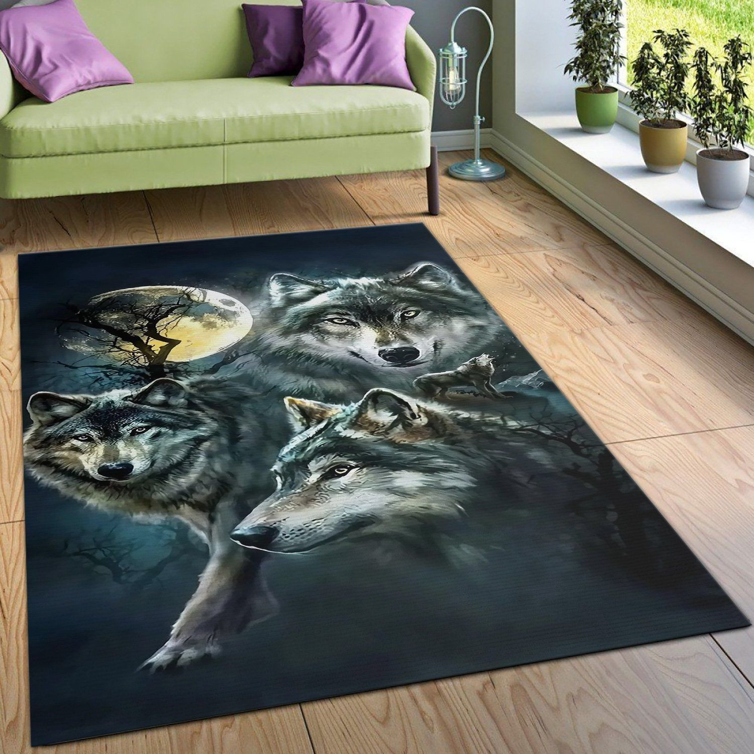 Three Wolf Moon Rug Modern Rugs - Indoor Outdoor Rugs