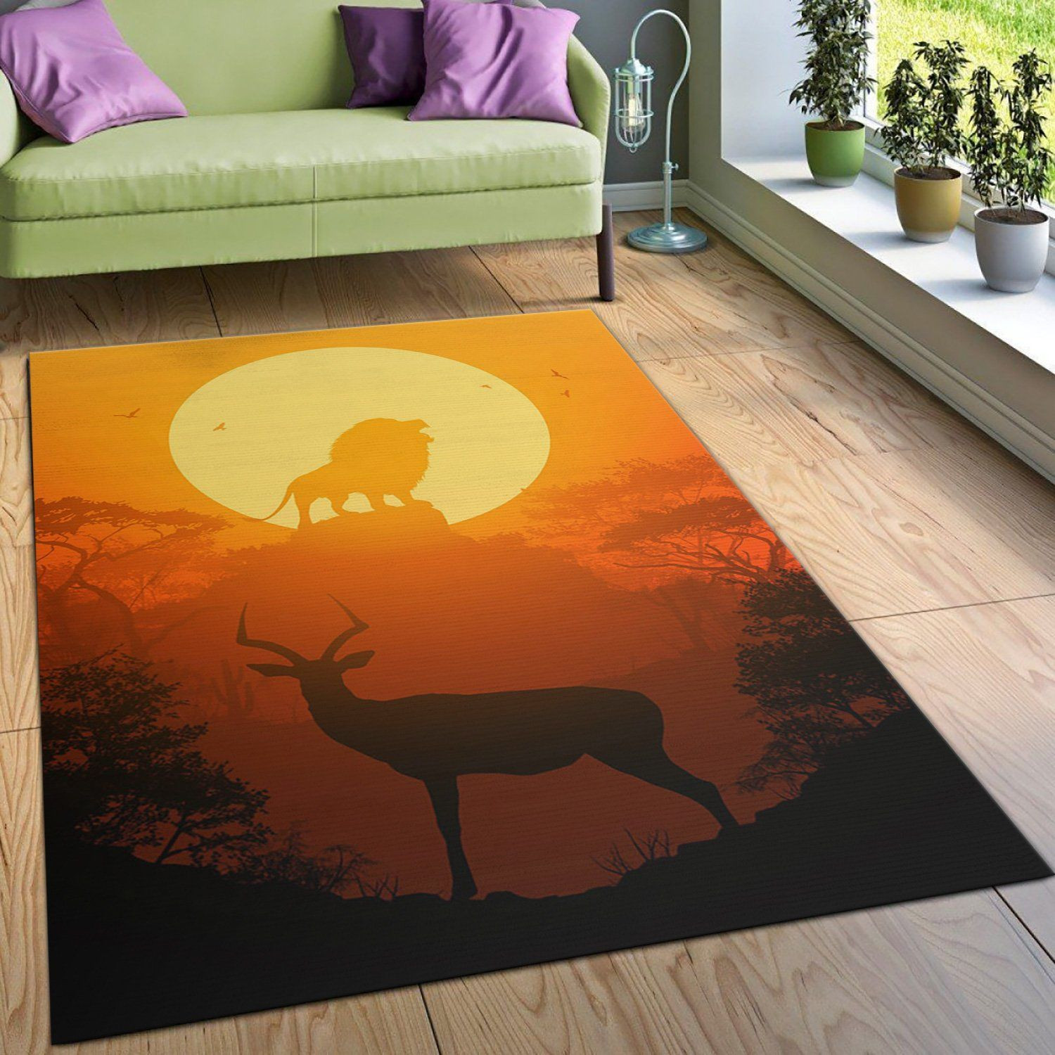 Lion Area Rug For Christmas, Living Room Rug, Christmas Gift US Decor - Indoor Outdoor Rugs