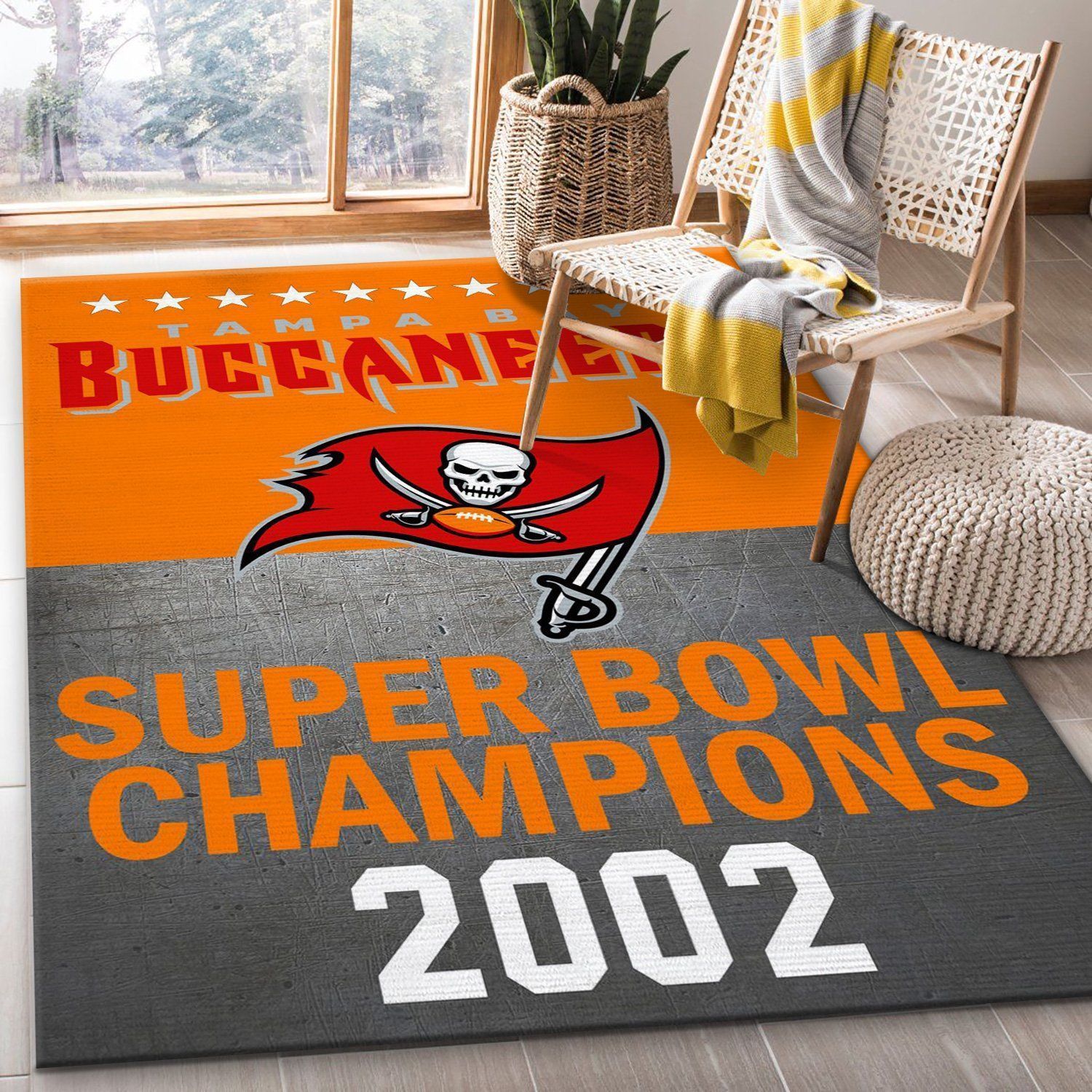 Tampa Bay Buccaneers 2002 Nfl Rug Living Room Rug Christmas Gift US Decor - Indoor Outdoor Rugs