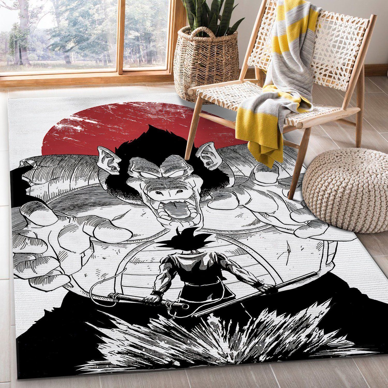 Dragon Ball Z Vegeta Vs Goku Area Rug Rugs For Living Room Rug Home Decor - Indoor Outdoor Rugs