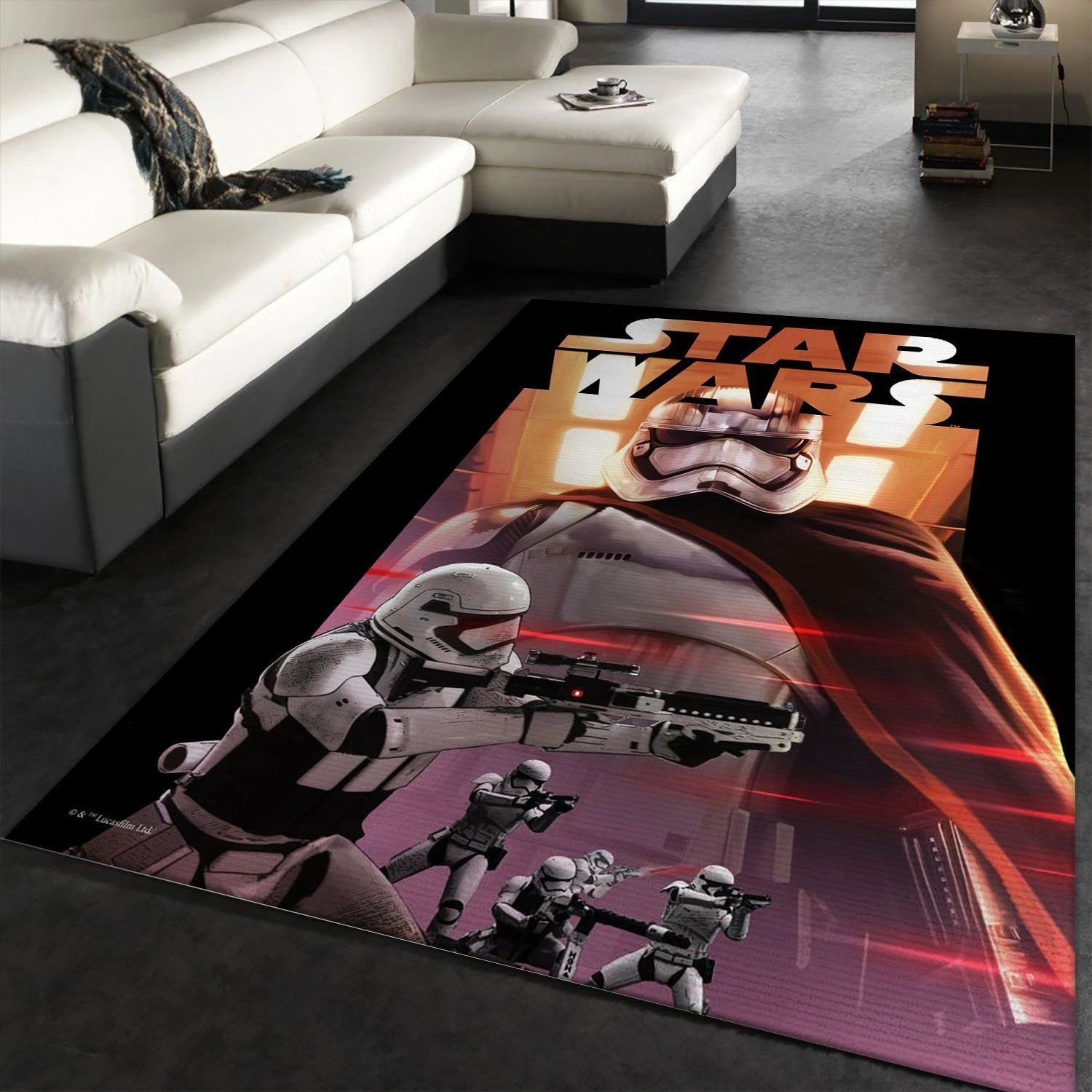 Cpt Phasma Area Rug, Dark Side vs Light Side, Home US Decor - Indoor Outdoor Rugs