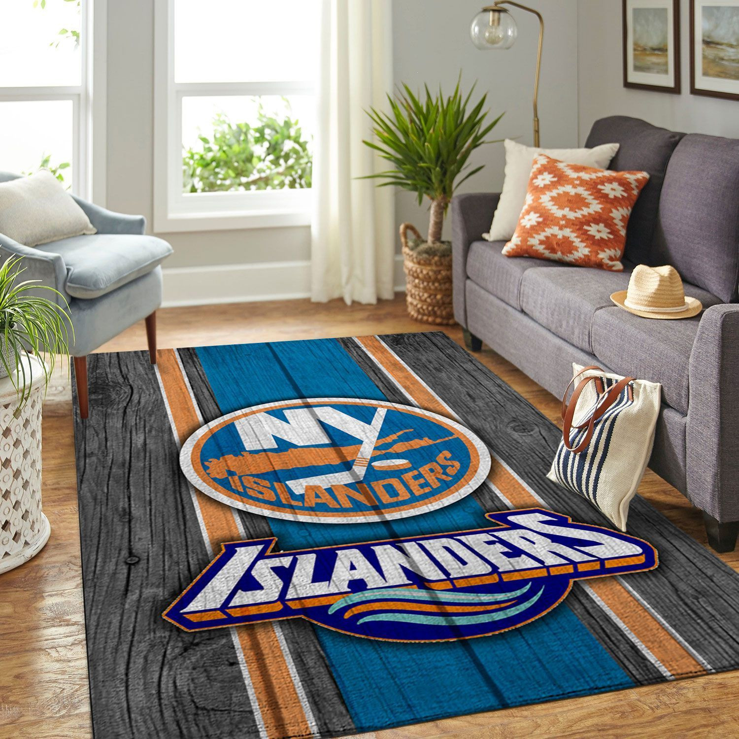 New York Islanders Nhl Team Logo Style Nice Gift Home Decor Rectangle Area Rug - Indoor Outdoor Rugs