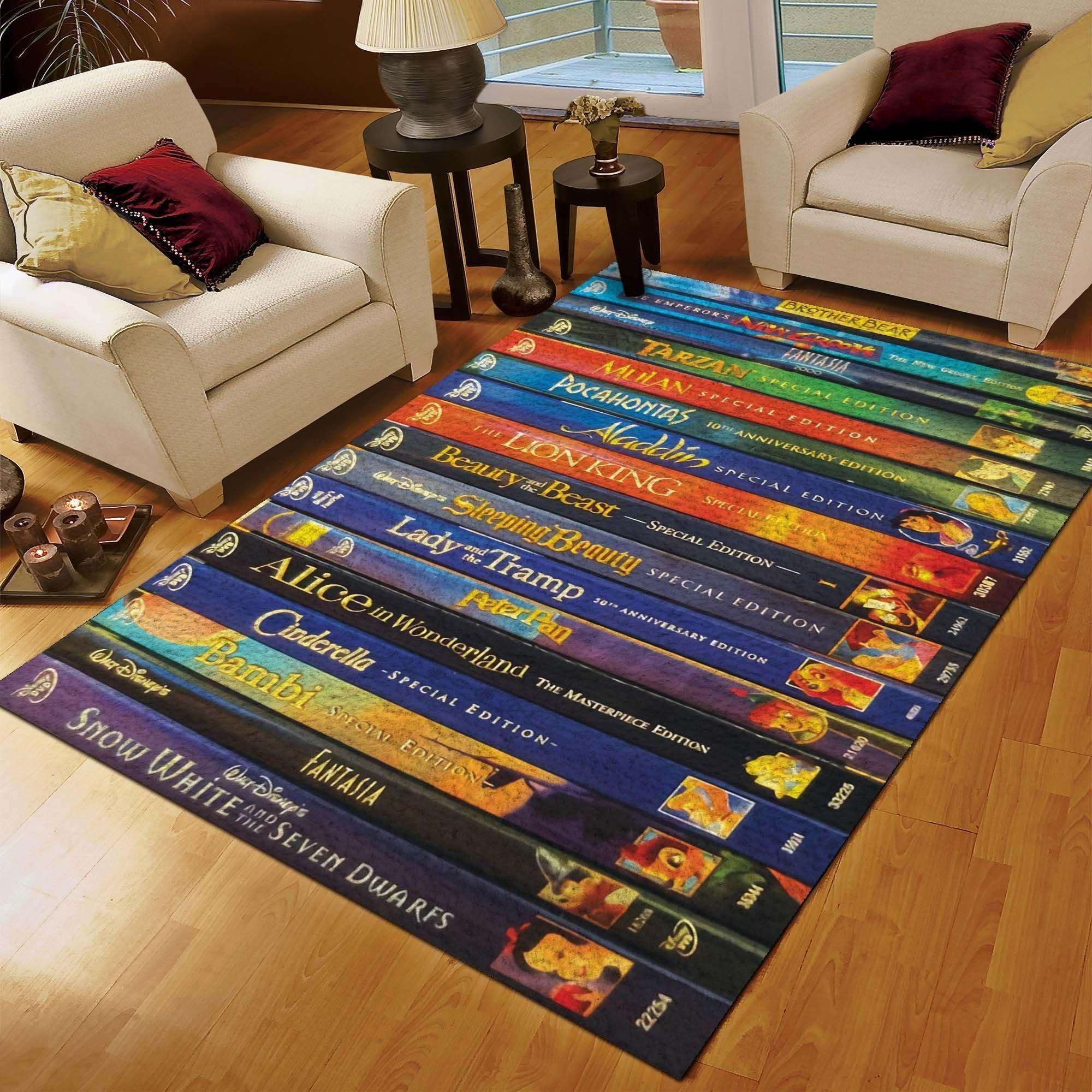 All Disney Movies Dvd Living Room Area Rug, Kitchen Rug, Floor Decor - Indoor Outdoor Rugs