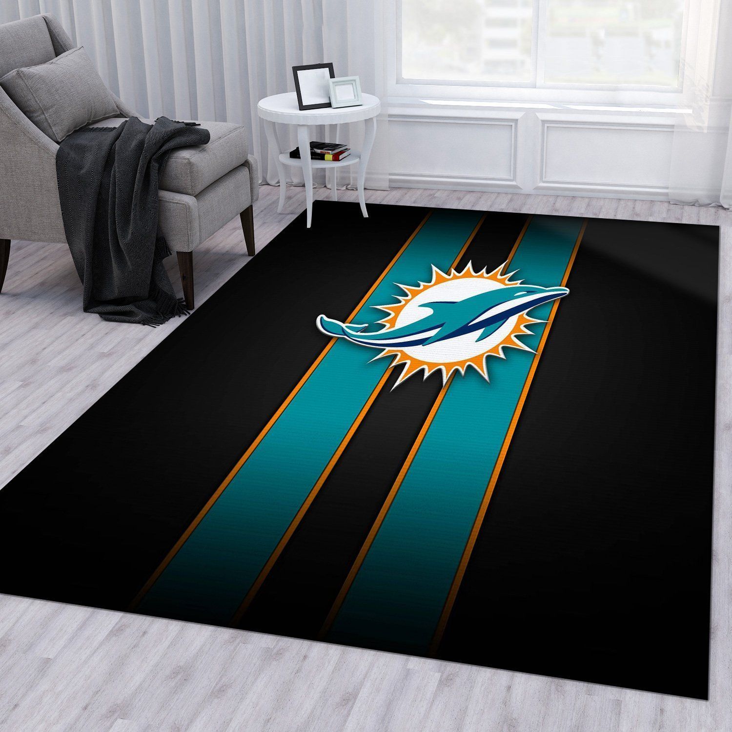 Miami Dolphins 6 NFL Noel Gift Rug Bedroom Rug Home Decor Floor Decor - Indoor Outdoor Rugs