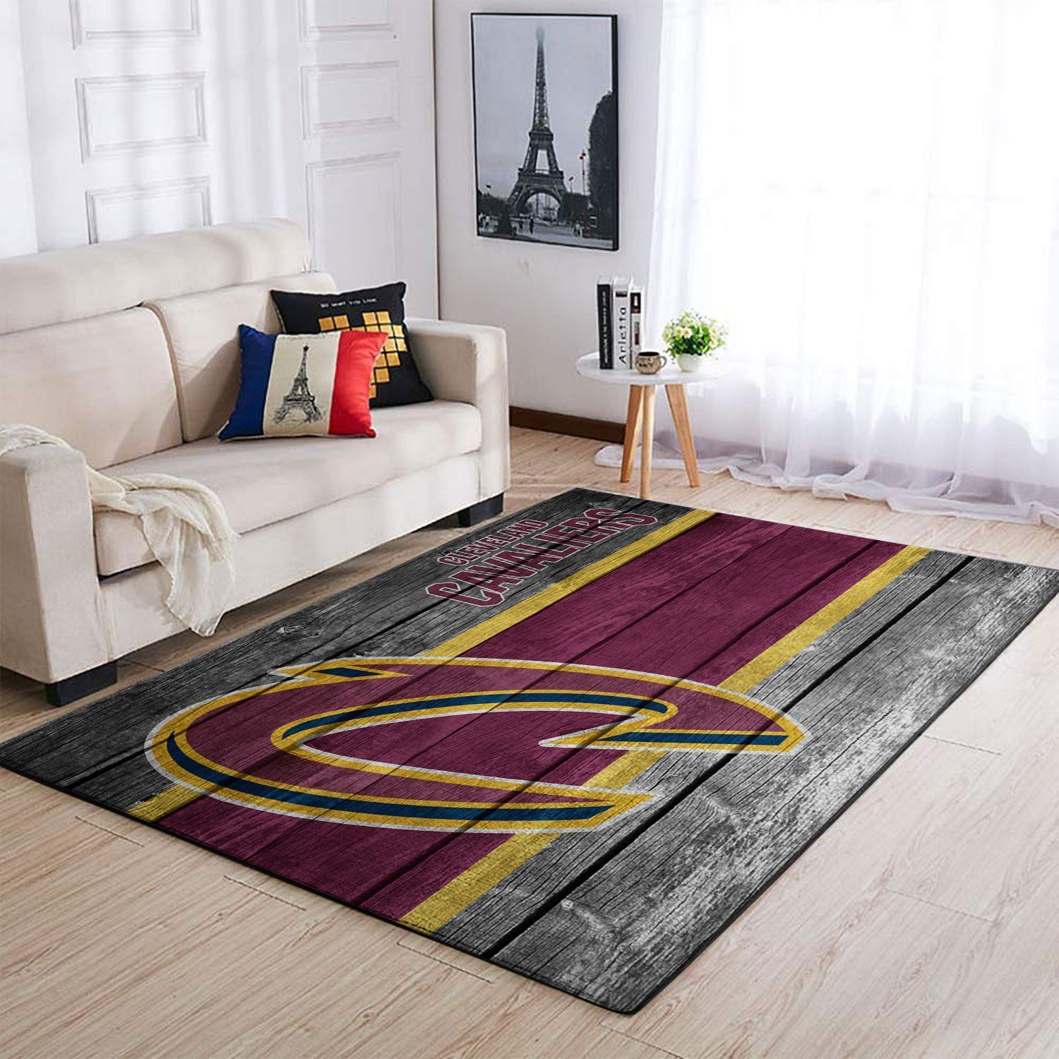 Cleveland Cavaliers Nba Team Logo Wooden Style Nice Gift Home Decor Rectangle Area Rug - Indoor Outdoor Rugs