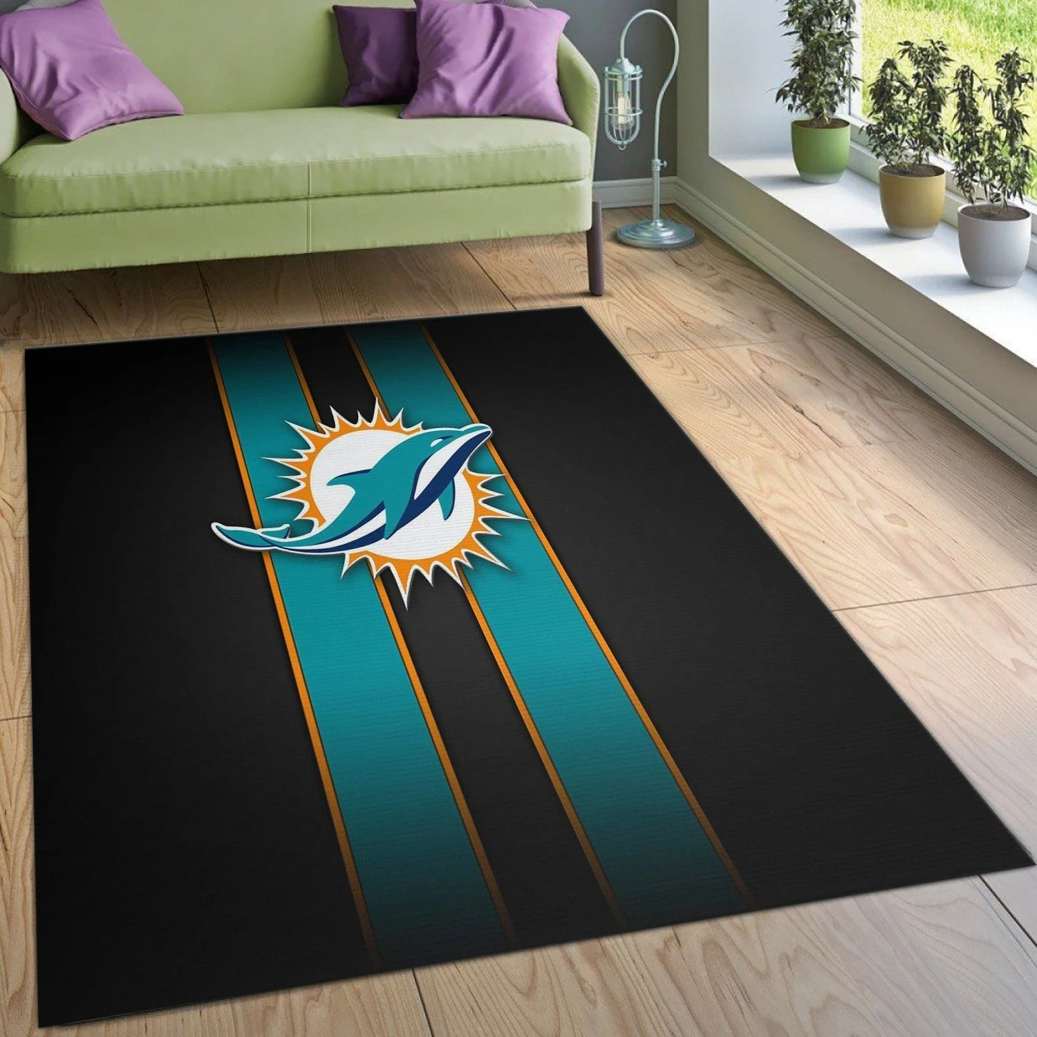 Miami Dolphins 6 NFL Noel Gift Rug Bedroom Rug Home Decor Floor Decor - Indoor Outdoor Rugs