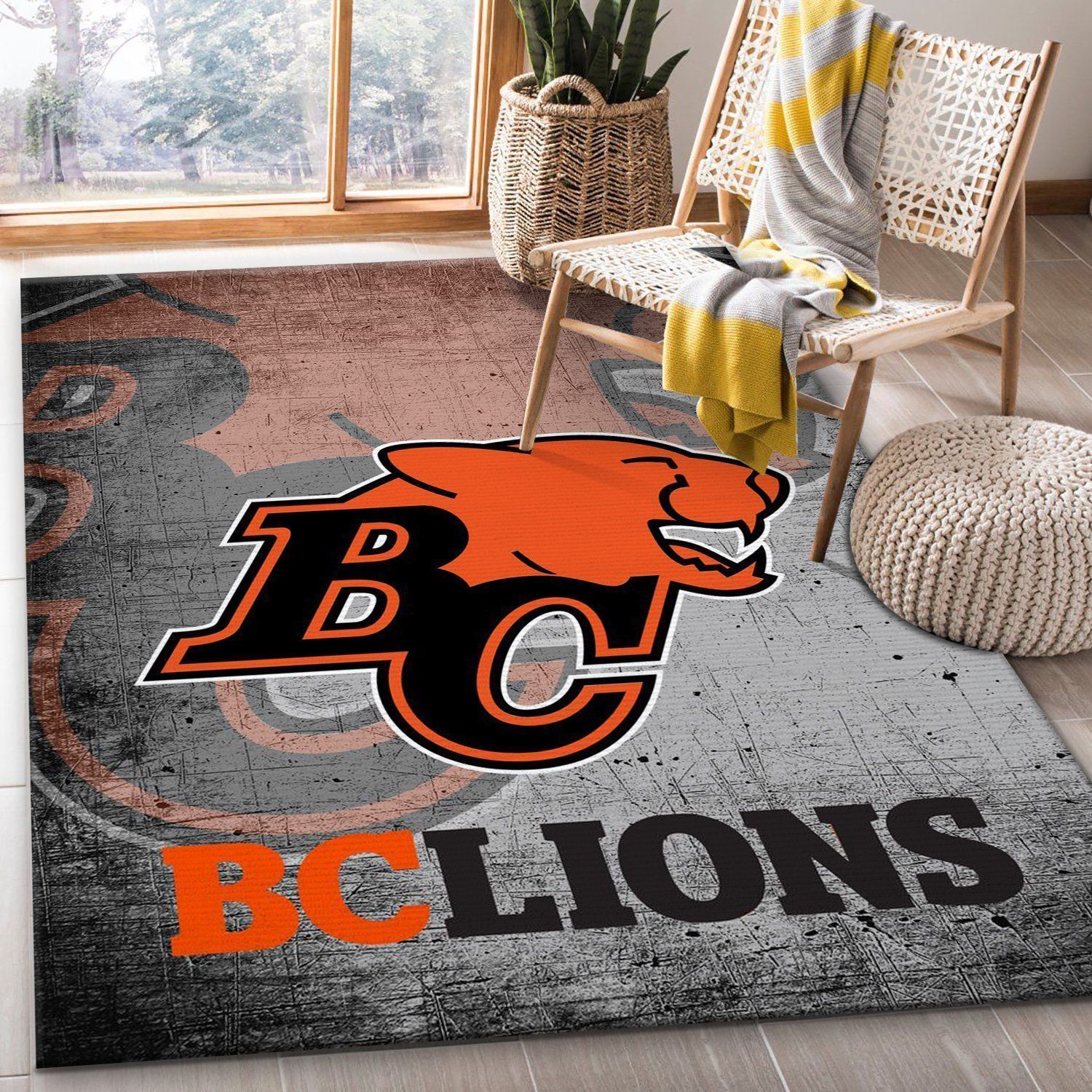 Bc Lions Football Nfl Area Rug Bedroom Rug Christmas Gift US Decor - Indoor Outdoor Rugs