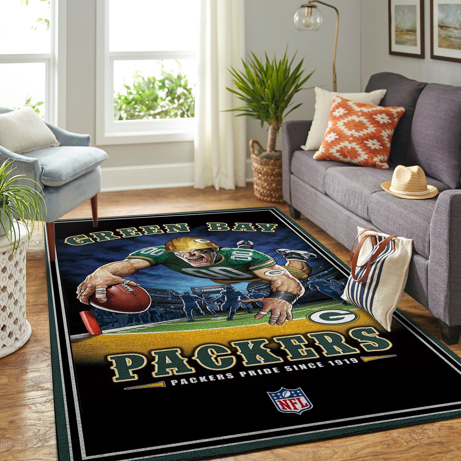 Green Bay Packers Nfl Team Pride Nice Gift Home Decor Rectangle Area Rug - Indoor Outdoor Rugs