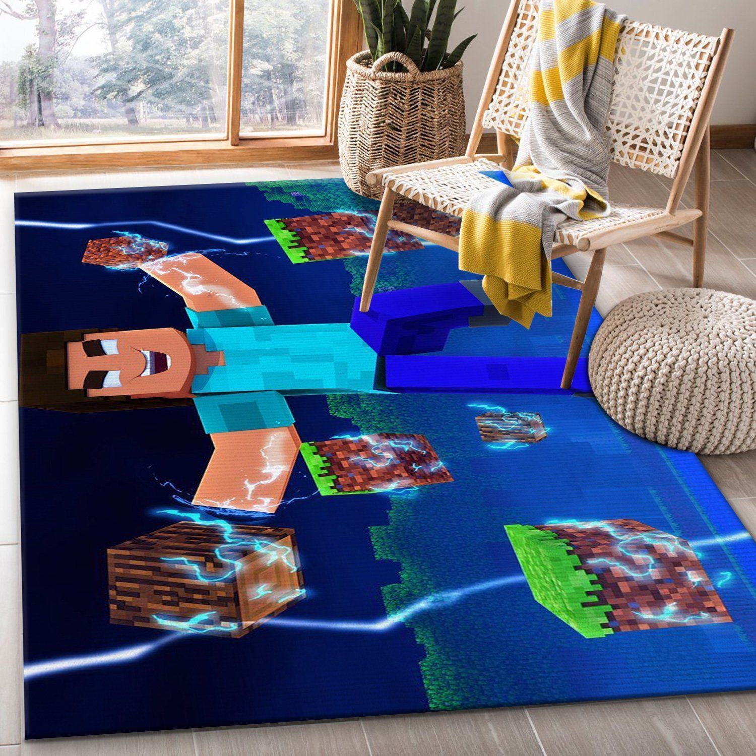 Minecraft Area Rug For Christmas Bedroom Rug Home Decor Floor Decor - Indoor Outdoor Rugs