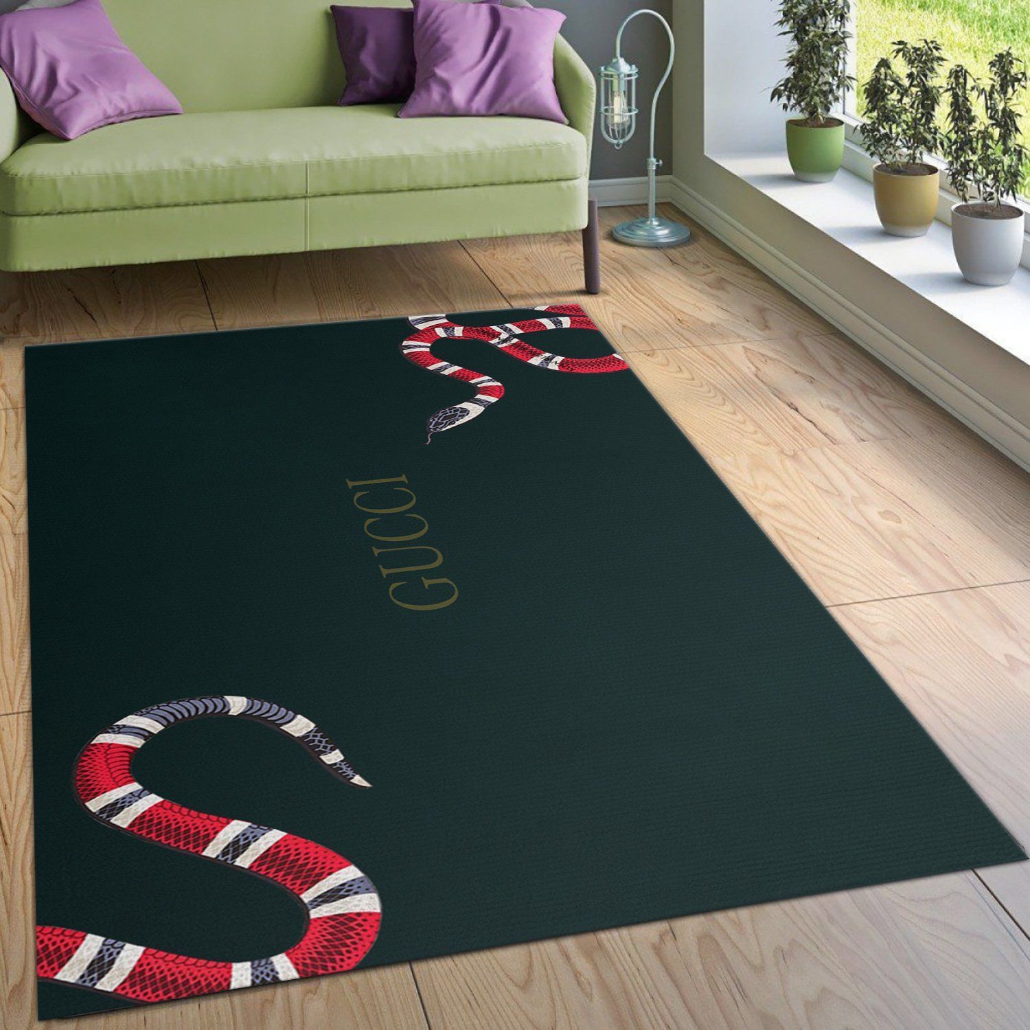 Gucci Area Rug Bedroom Rug Family Gift US Decor - Indoor Outdoor Rugs