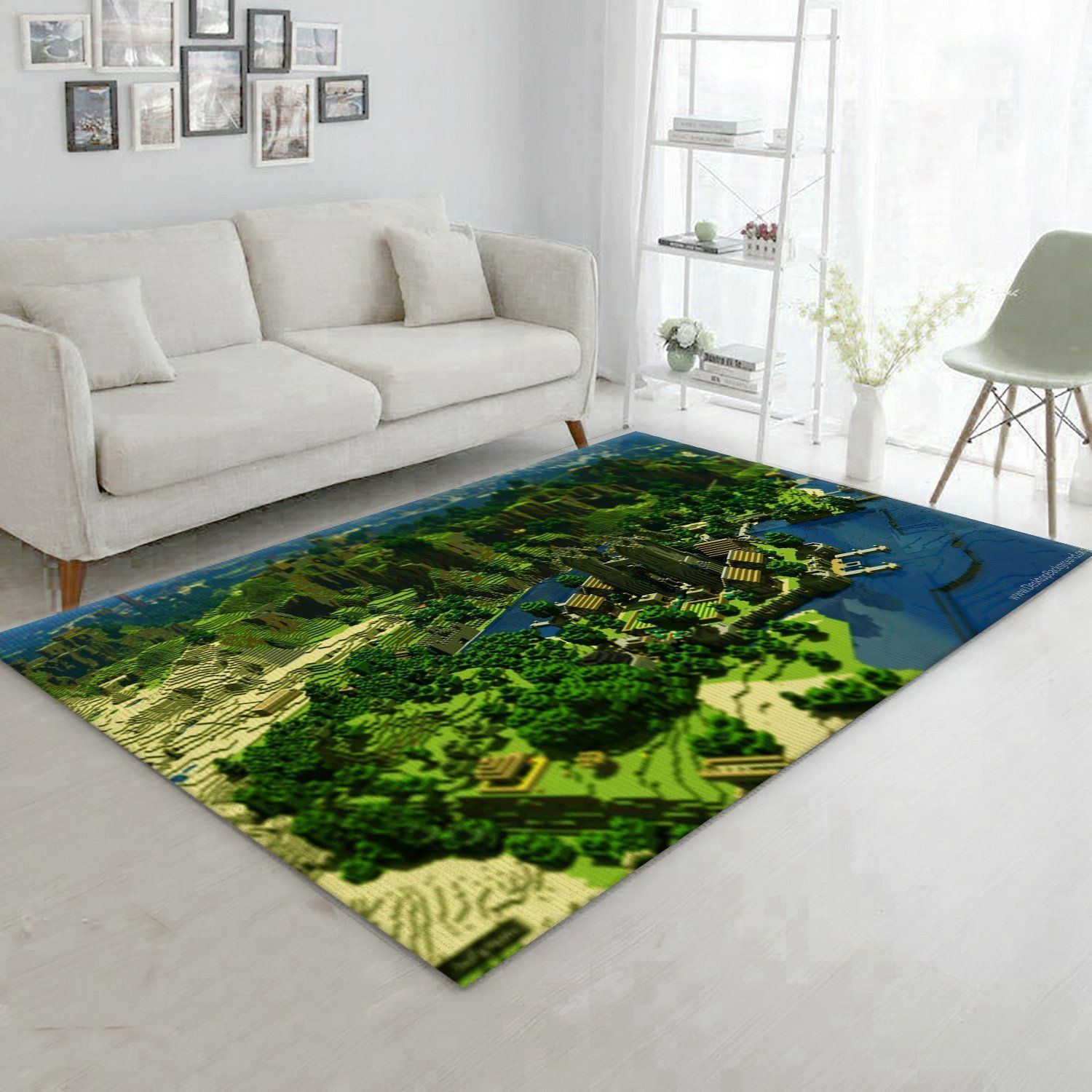 Minecraft Map Area Rug Living Room Rug Home US Decor - Indoor Outdoor Rugs