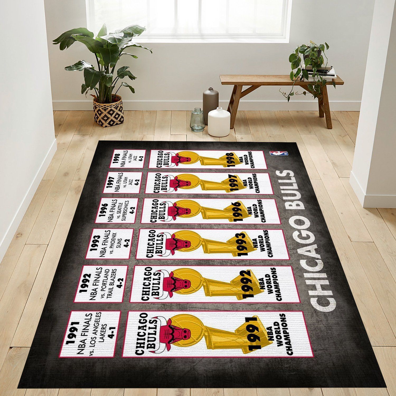 Chicago Bulls X 6 Nfl Area Rug Bedroom Rug US Gift Decor - Indoor Outdoor Rugs