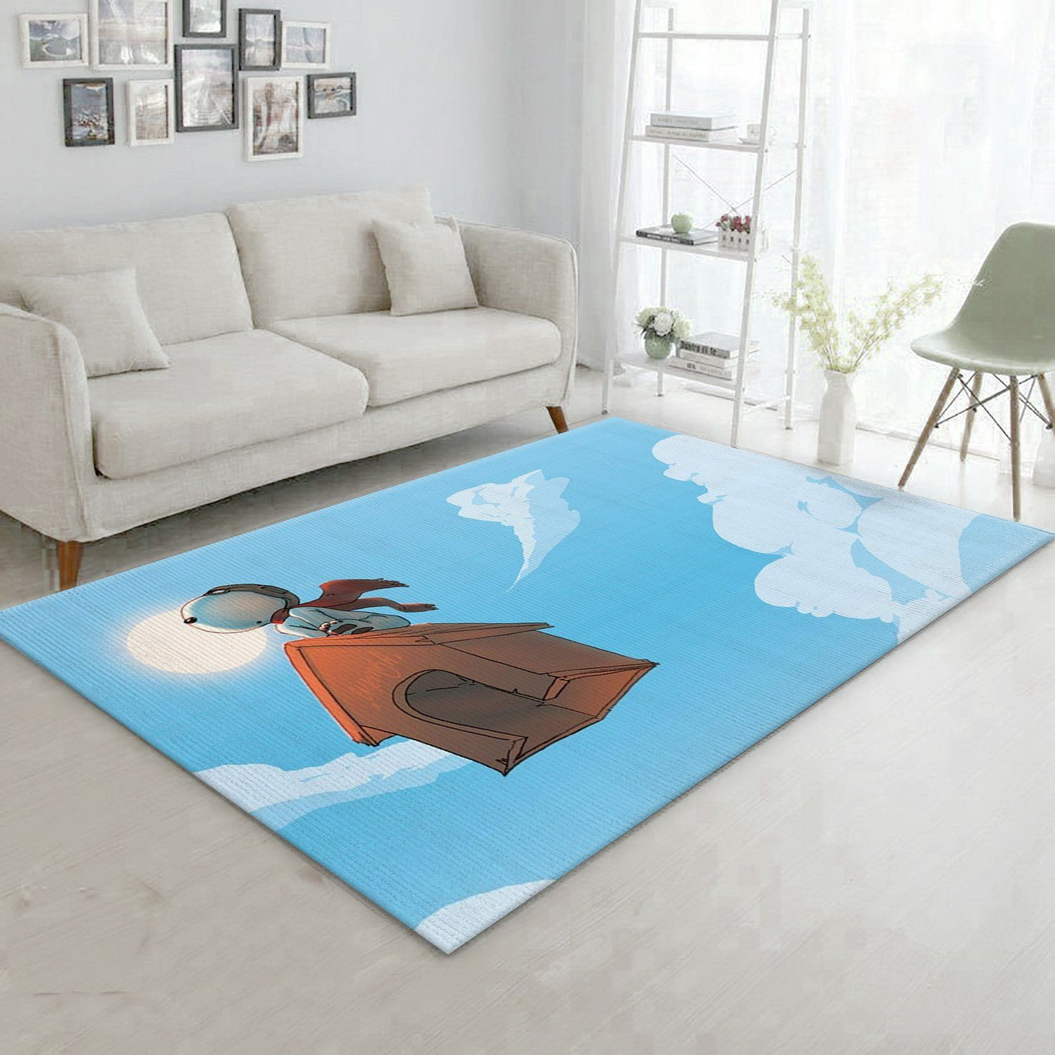 Snoopy Fly Rug Bedroom Rug Family Gift US Decor - Indoor Outdoor Rugs