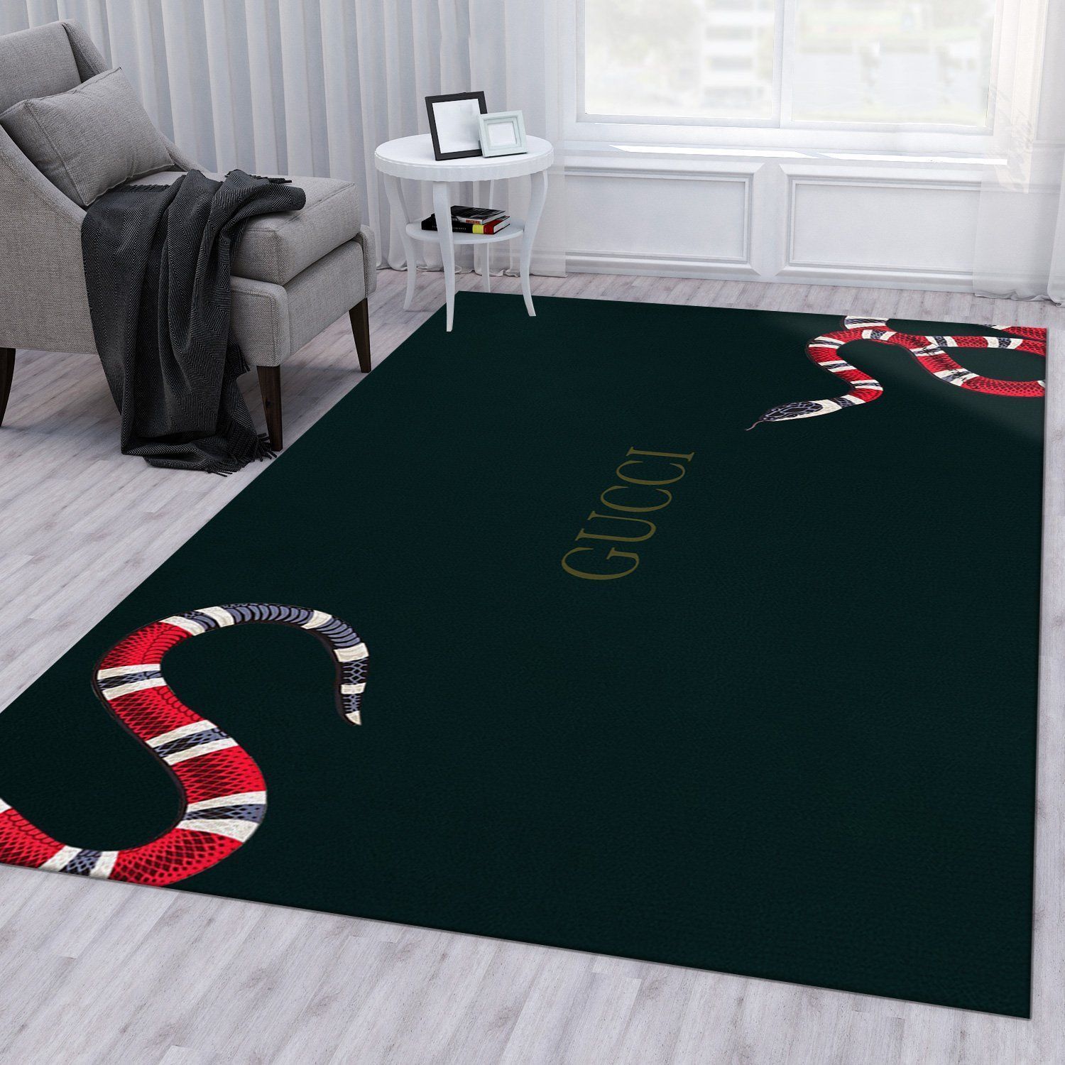 Gucci Area Rug Bedroom Rug Family Gift US Decor - Indoor Outdoor Rugs