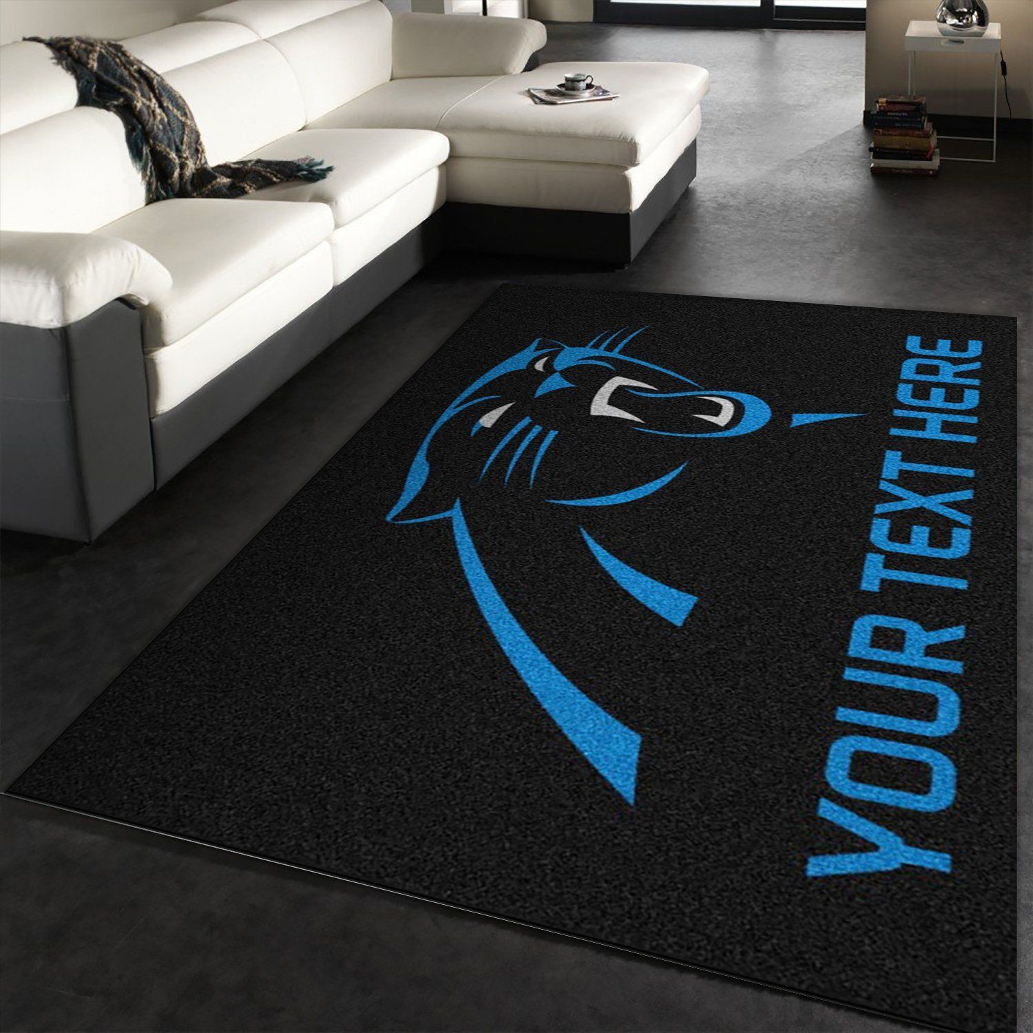 Customizable Carolina Panthers Personalized Accent Rug NFL Team Logos Area Rug, Living room and bedroom Rug, Home US Decor - Indoor Outdoor Rugs