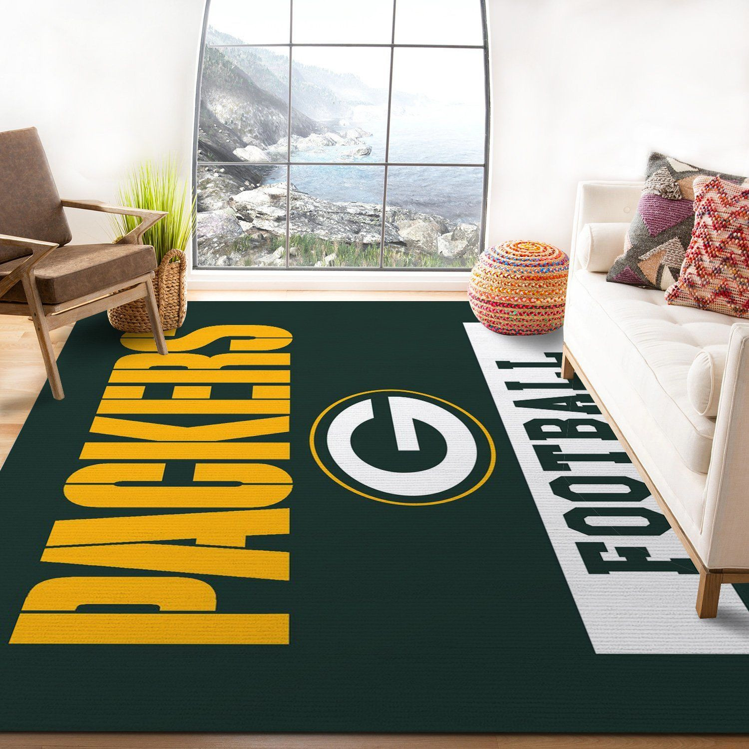 Green Bay Packers Football Nfl Logo Area Rug For Gift Bedroom Rug US Gift Decor - Indoor Outdoor Rugs