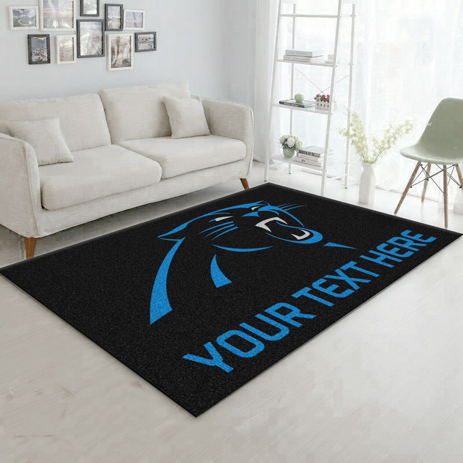 Customizable Carolina Panthers Personalized Accent Rug NFL Team Logos Area Rug, Living room and bedroom Rug, Home US Decor - Indoor Outdoor Rugs