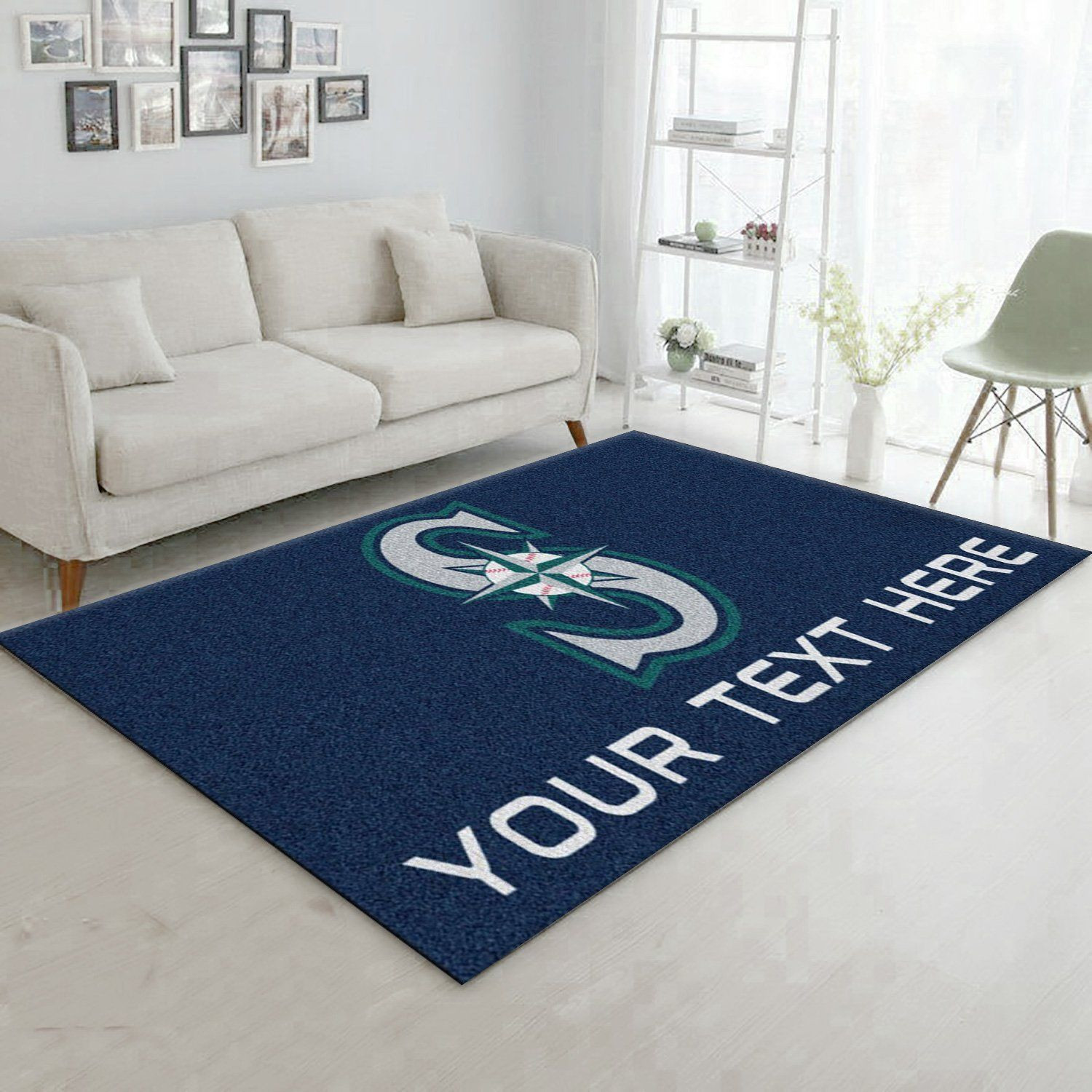 Customizable Seattle Mariners Personalized Accent Rug MLB Area Rug, Living room and bedroom Rug, Home US Decor - Indoor Outdoor Rugs