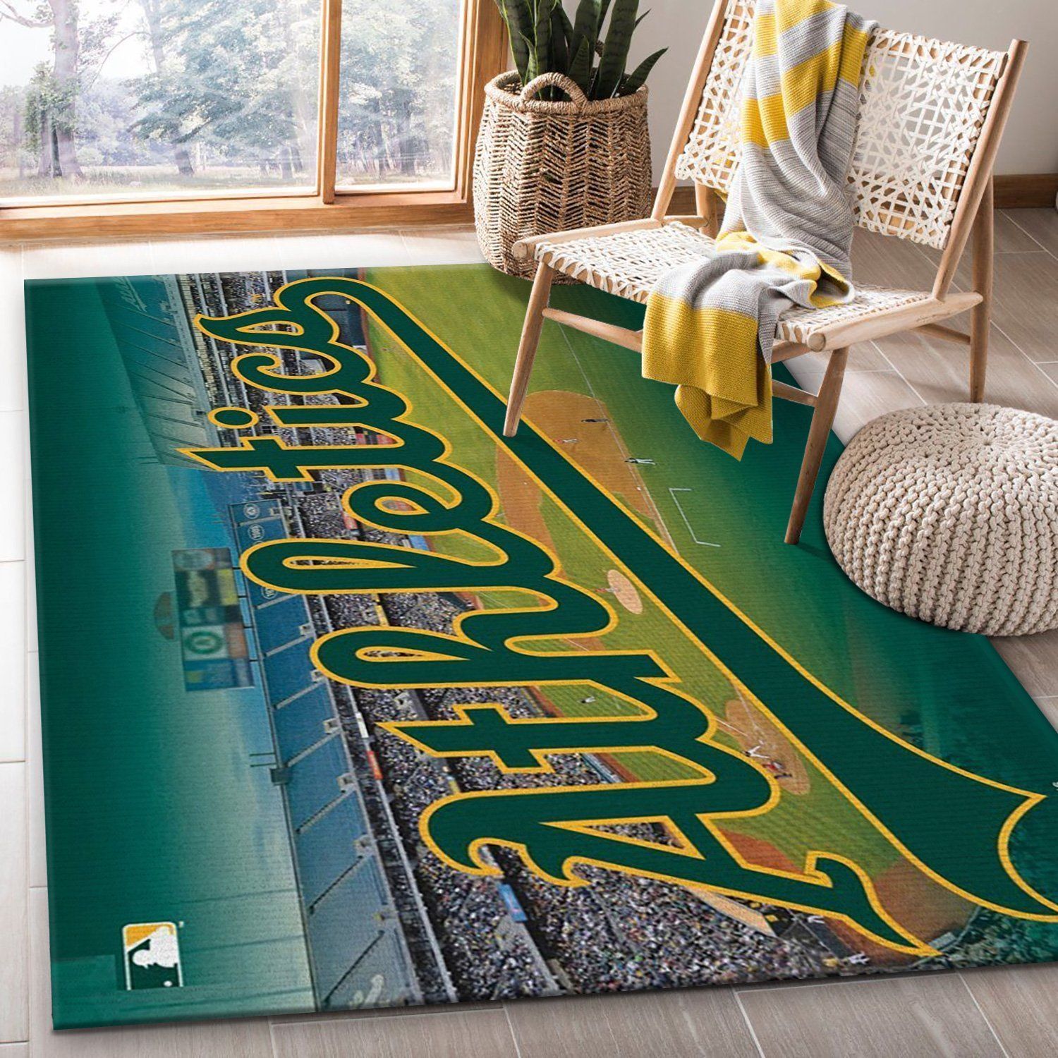 Oakland Athletics Wincraft Area Rug Carpet, Living Room Rug, Home US Decor - Indoor Outdoor Rugs