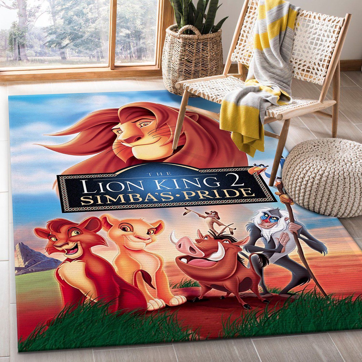 The Lion King Ii Area Rug, Living room and bedroom Rug, Floor Decor - Indoor Outdoor Rugs