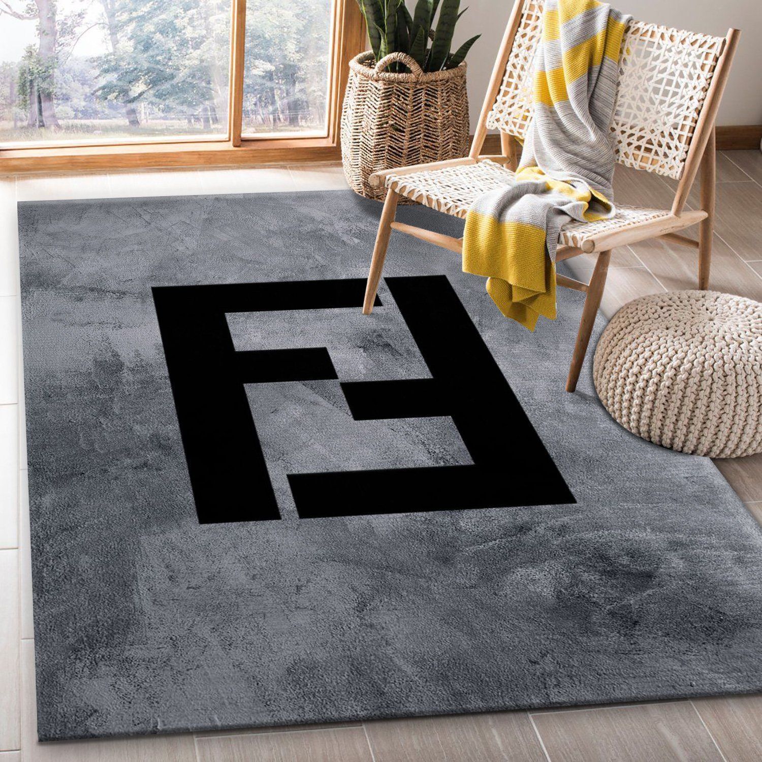 Fendi Rectangle Rug Bedroom Rug Christmas Gift US Decor - Indoor Outdoor Rugs