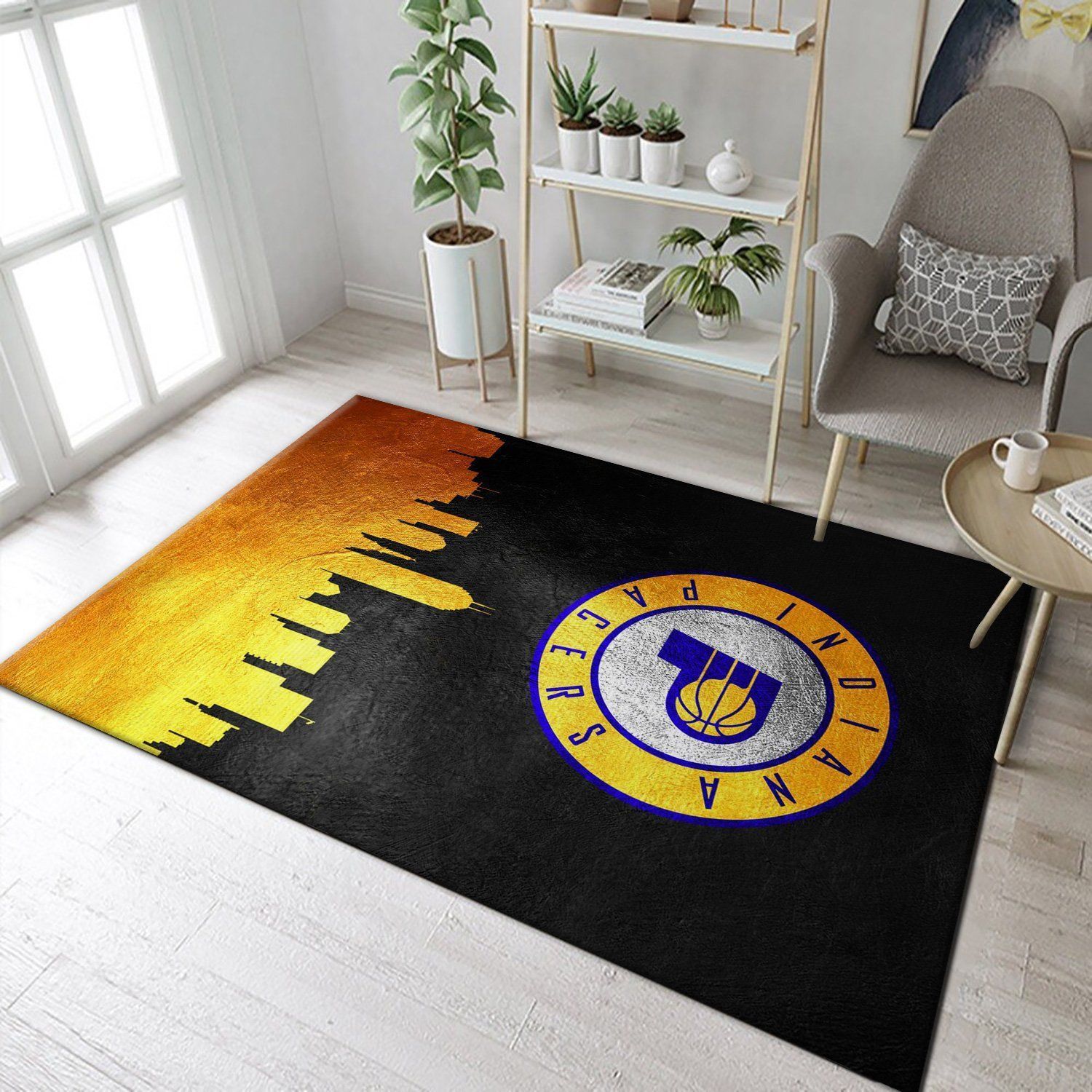 Indiana Pacers Skyline Area Rug Carpet, Bedroom, Home US Decor - Indoor Outdoor Rugs