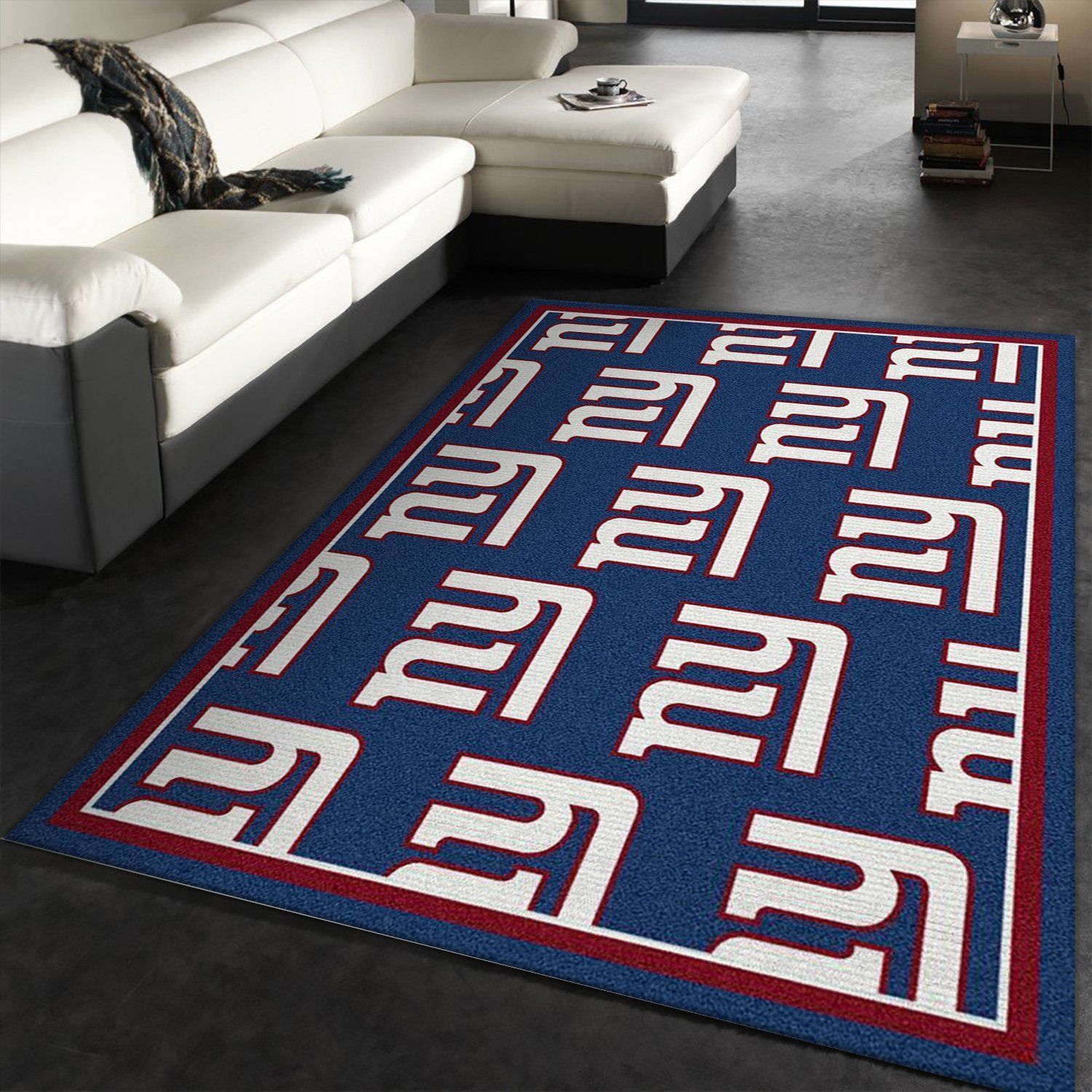 New York Giants Repeat Rug Nfl Team Area Rug Carpet, Living Room Rug, US Gift Decor - Indoor Outdoor Rugs