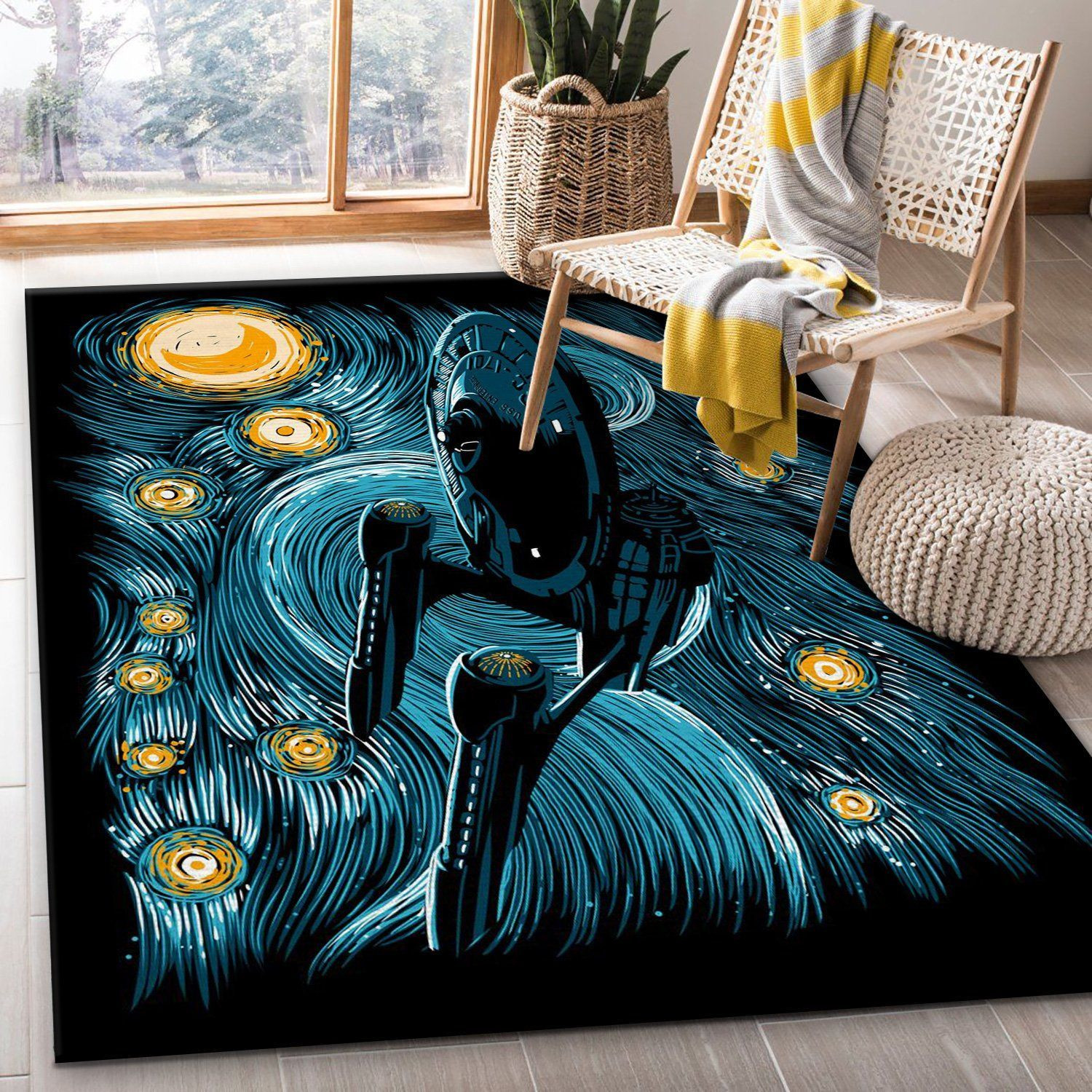 Starry Trek Starry Art Area Rug, Bedroom, Home Decor Floor Decor - Indoor Outdoor Rugs