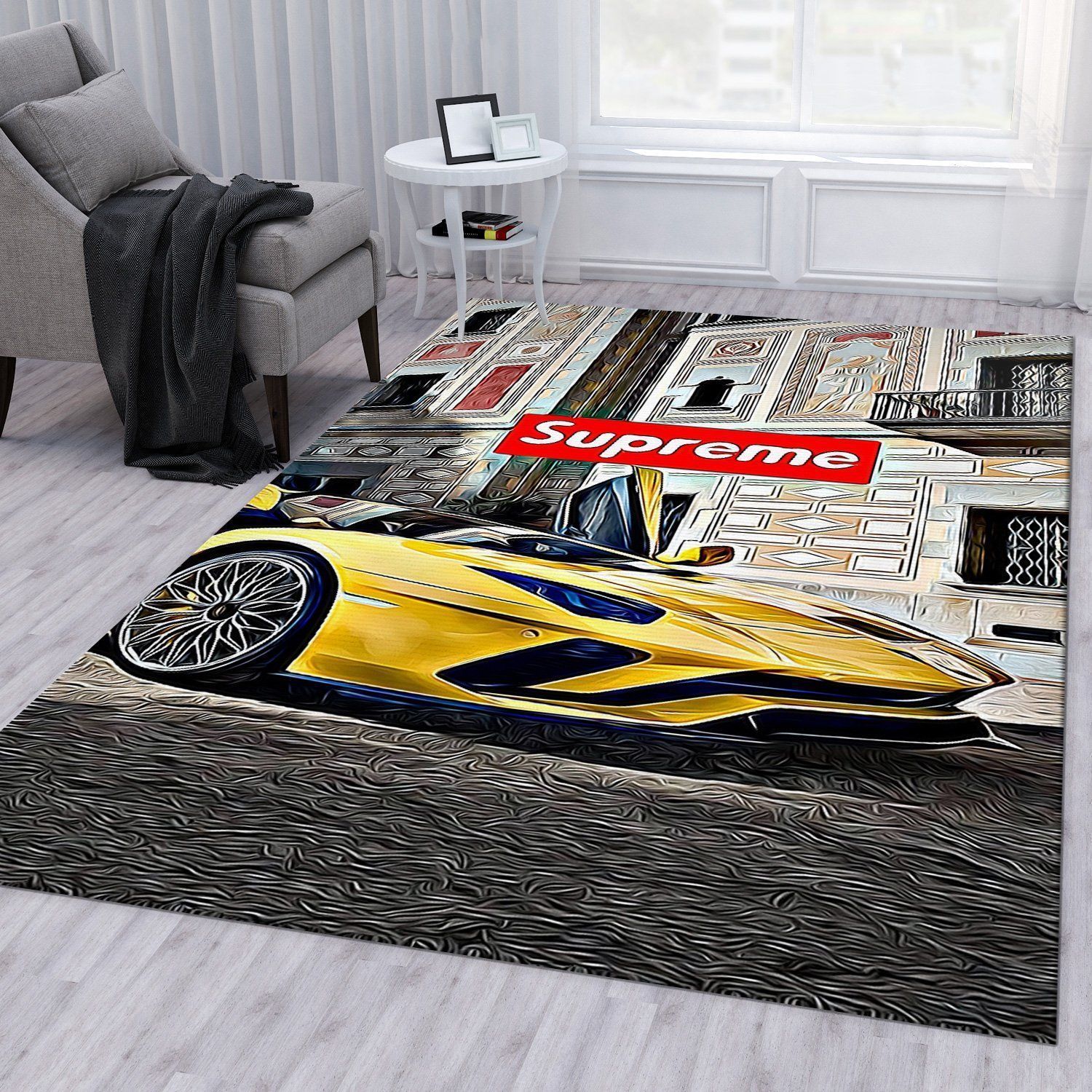 Supreme Lamborghini V8 Rug Living Room Rug Christmas Gift US Decor - Indoor Outdoor Rugs