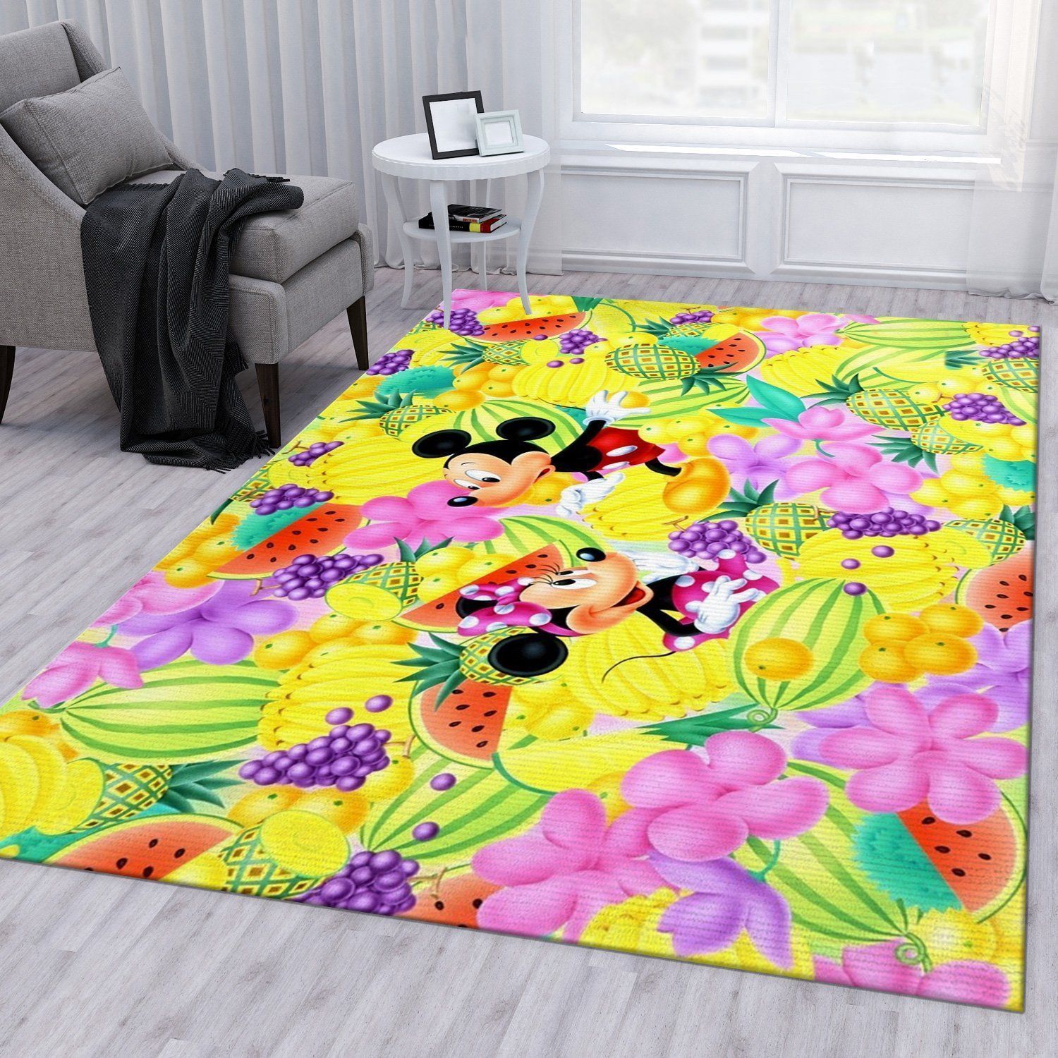 Cartoons Company Disney Fruits Mickey Area Rug For Christmas Bedroom Rug Home Decor Floor Decor - Indoor Outdoor Rugs