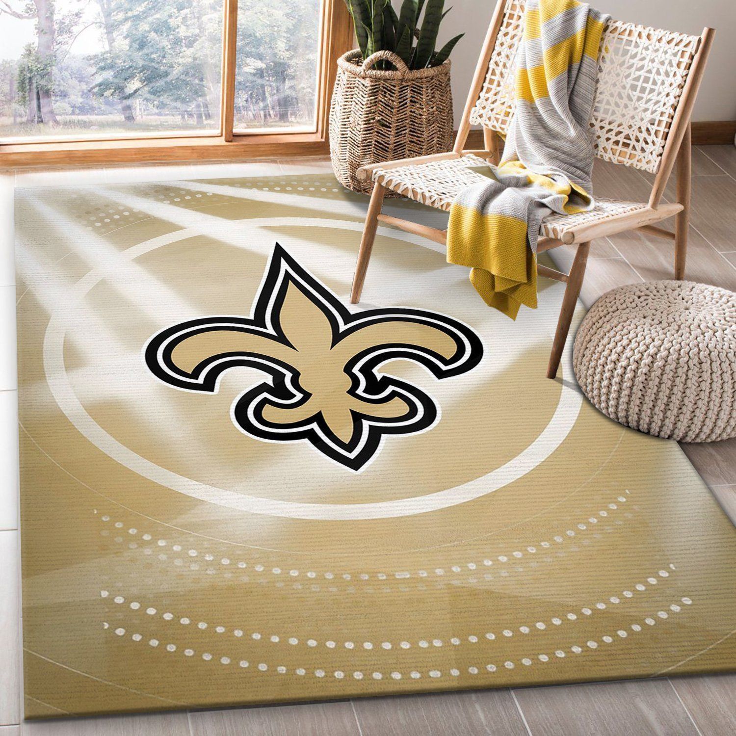 New Orleans Saints NFL Area Rug For Christmas Bedroom Rug Christmas Gift US Decor - Indoor Outdoor Rugs